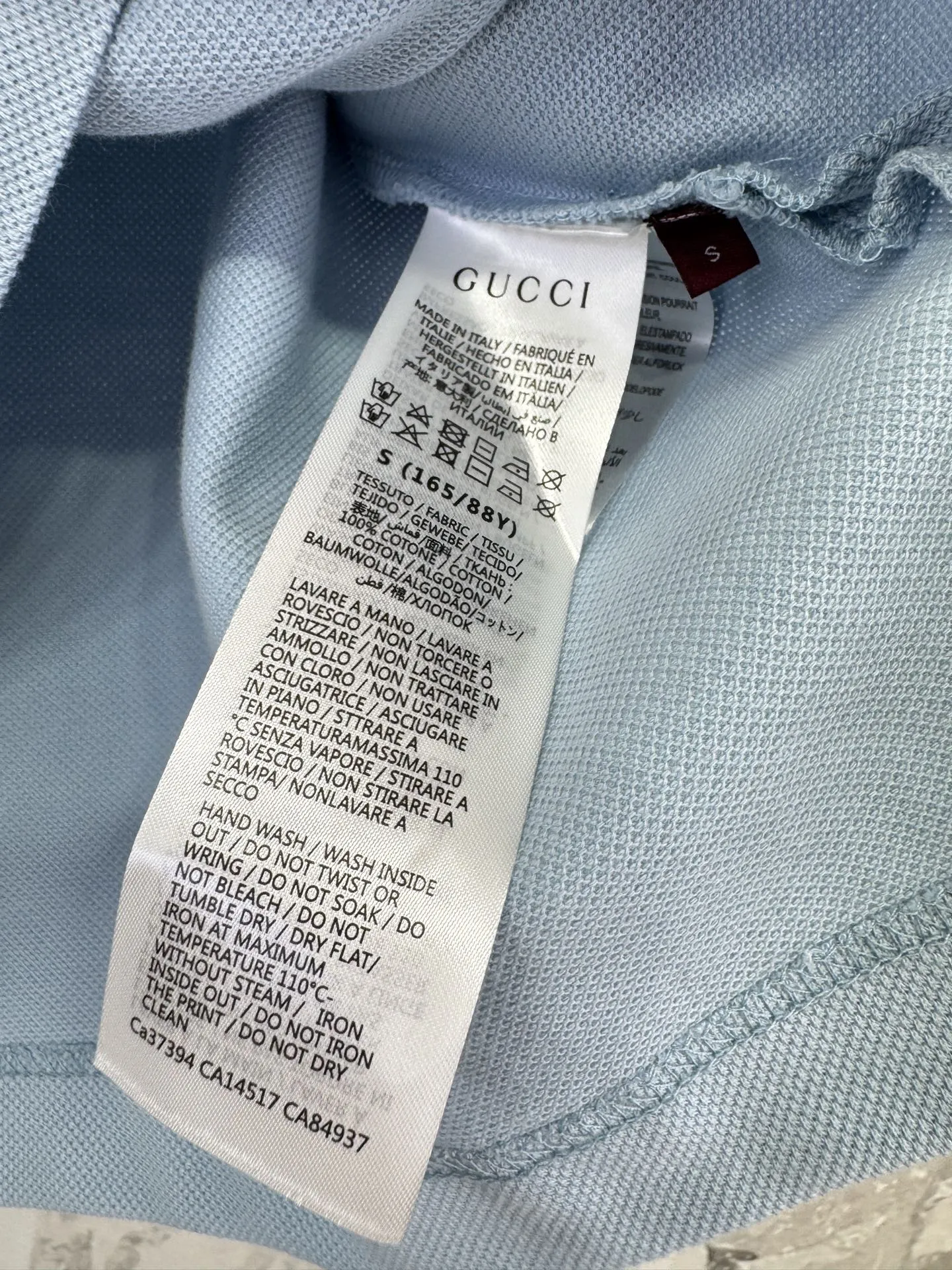 Gucci 新作 ライトブルー ポロ半袖Tシャツ - 画像 (9)