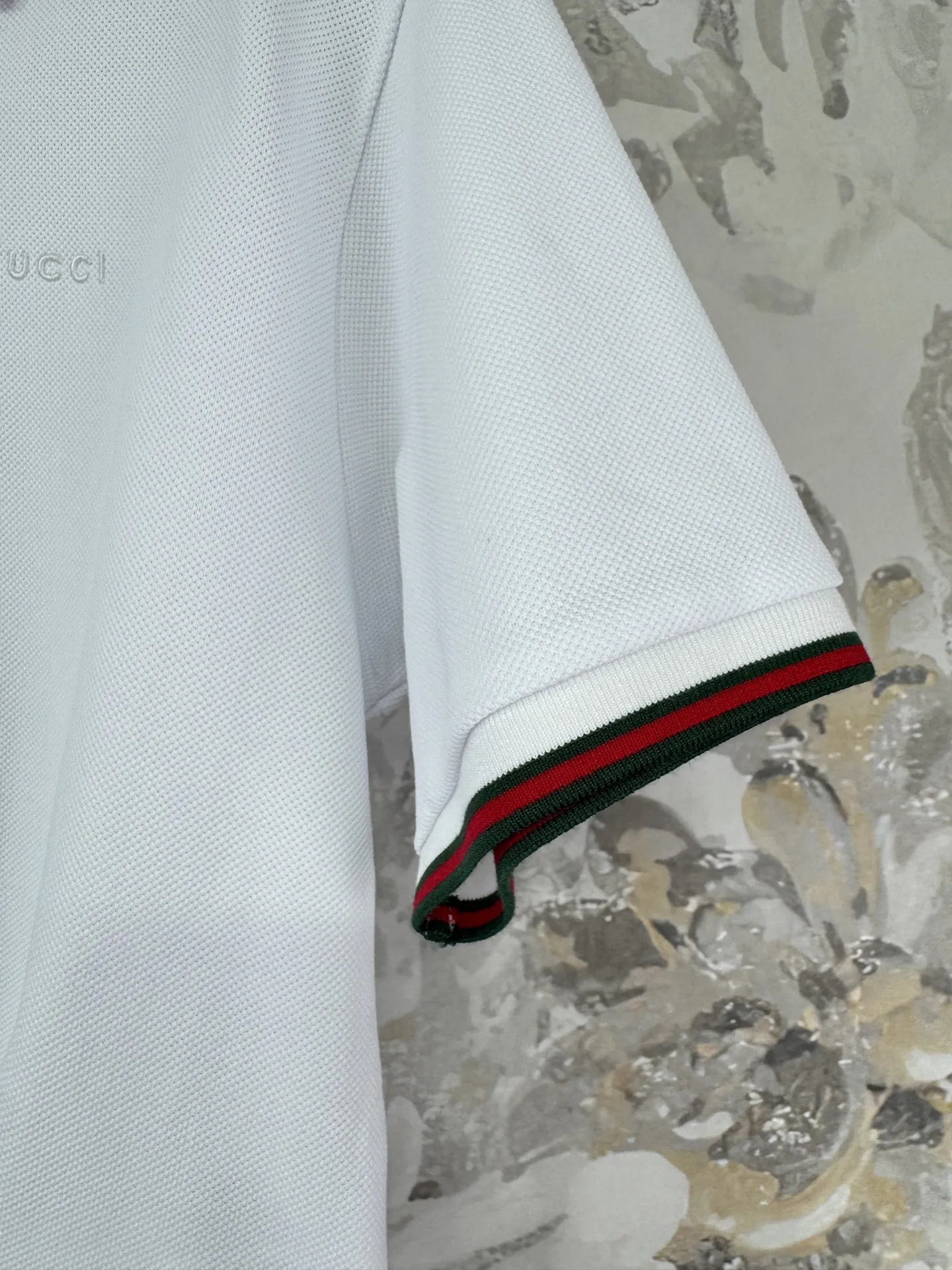 Gucci新作白ストライプ半袖ポロTシャツ - 画像 (7)