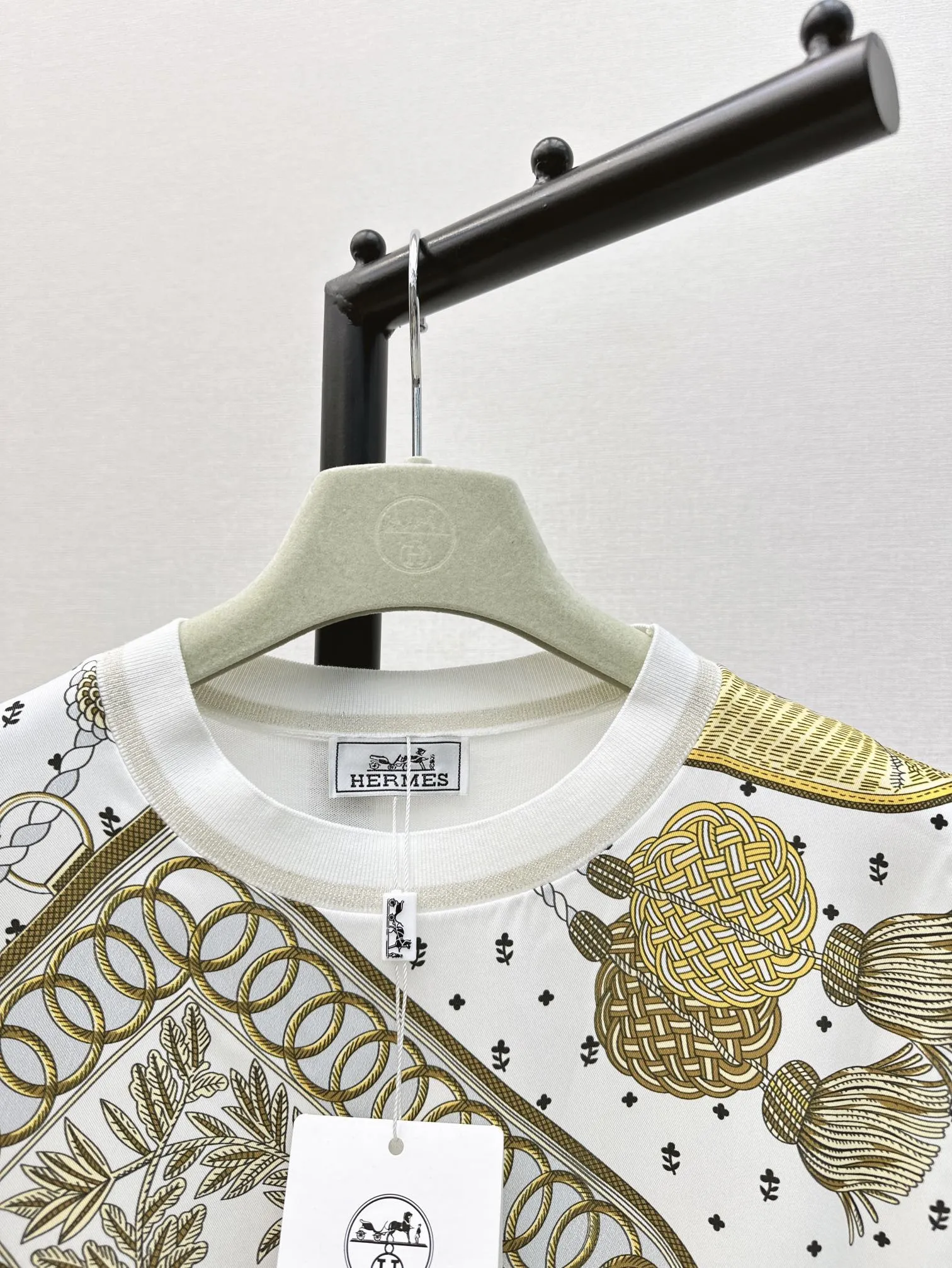 Hermes 24Ss 新作白プリント半袖Tシャツ - 画像 (6)