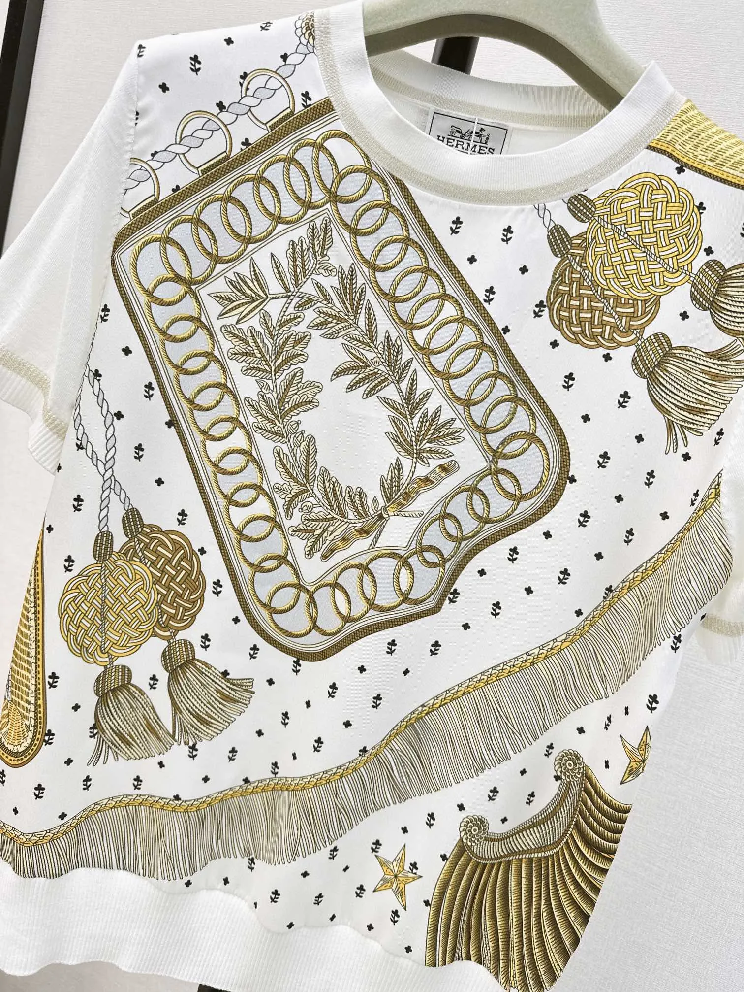 Hermes 24Ss 新作白プリント半袖Tシャツ - 画像 (8)