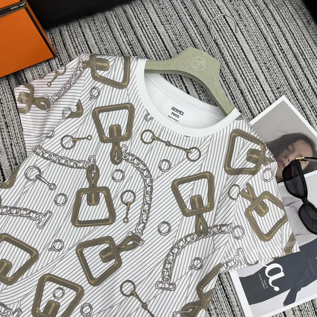 Her*チェーンプリント半袖Tシャツ新作白 - 画像 (3)