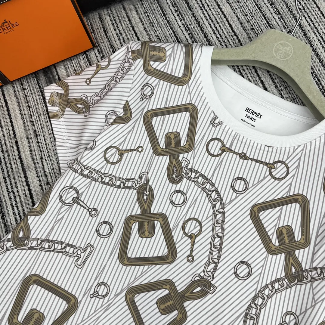 Her*チェーンプリント半袖Tシャツ新作白 - 画像 (5)