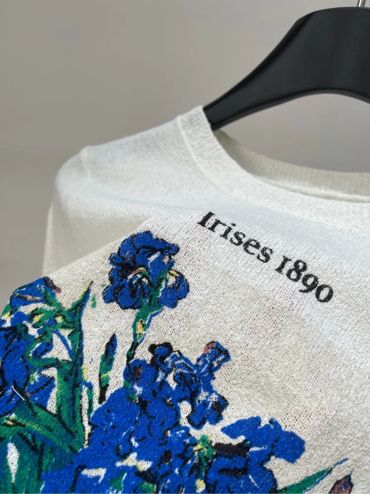 loewe白色鸢尾花編み物半袖Tシャツ - 画像 (6)