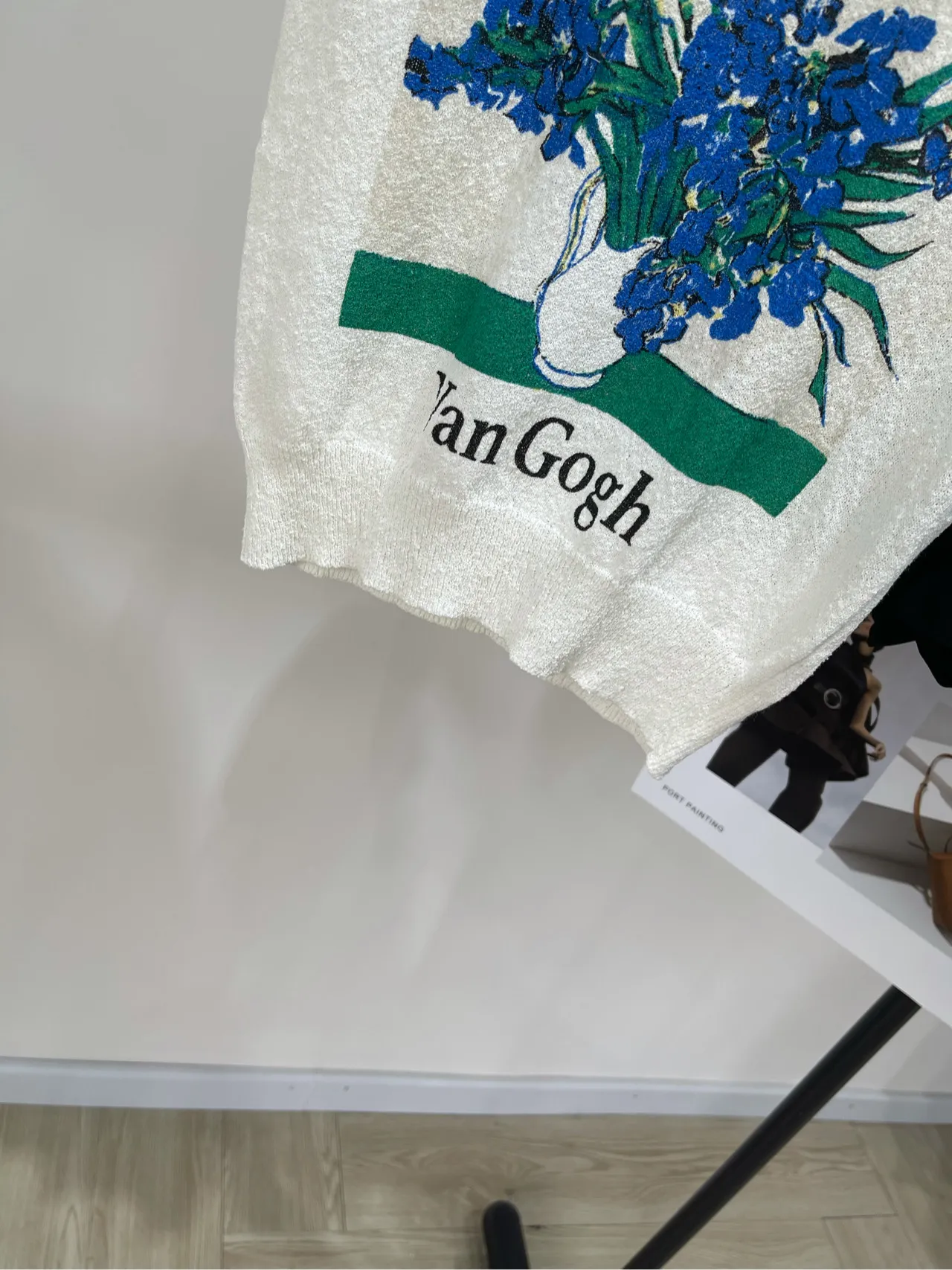 loewe白色鸢尾花編み物半袖Tシャツ - 画像 (7)