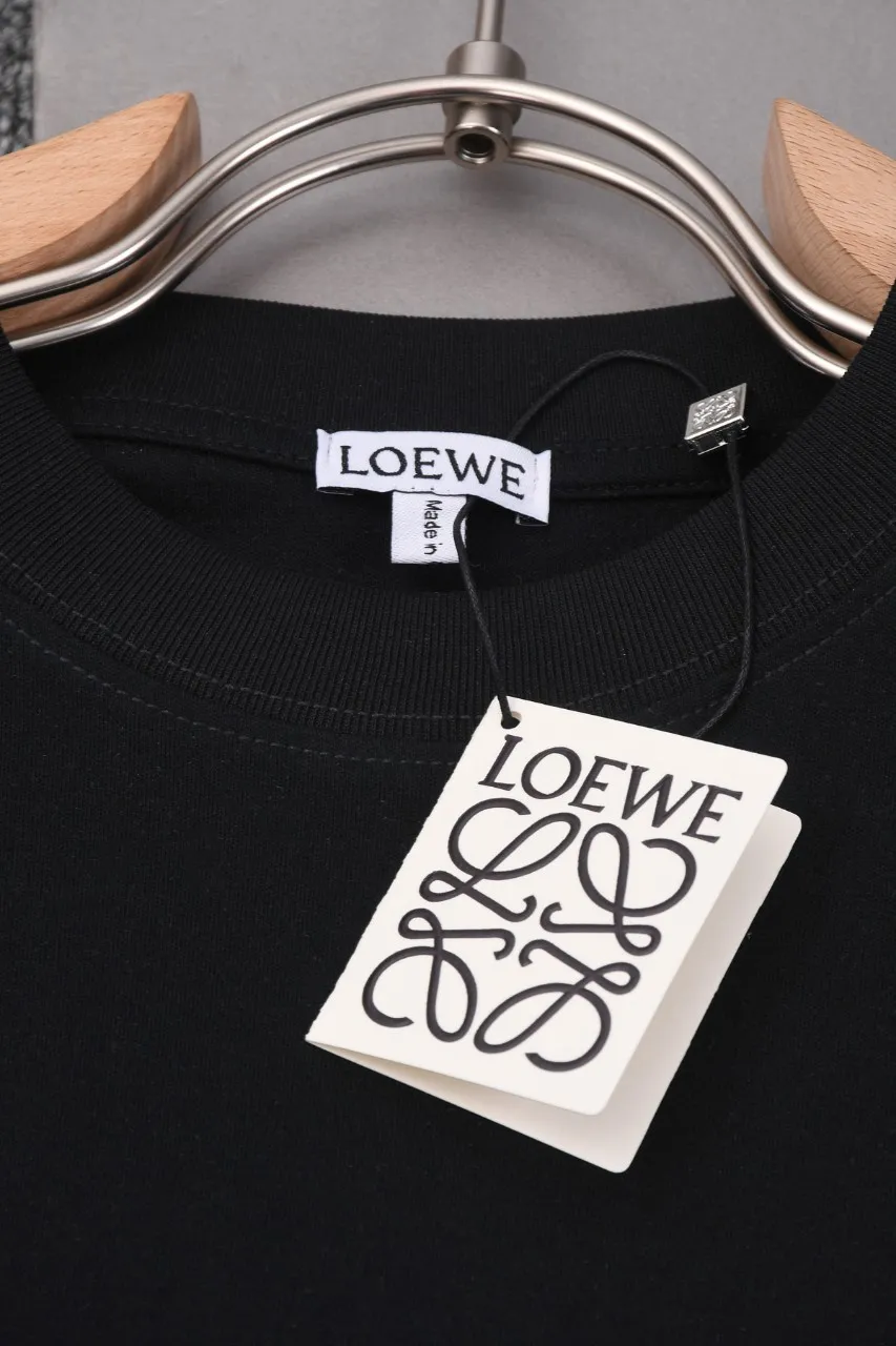 ロエウエ黒プリント半袖Tシャツ新作 - 画像 (5)