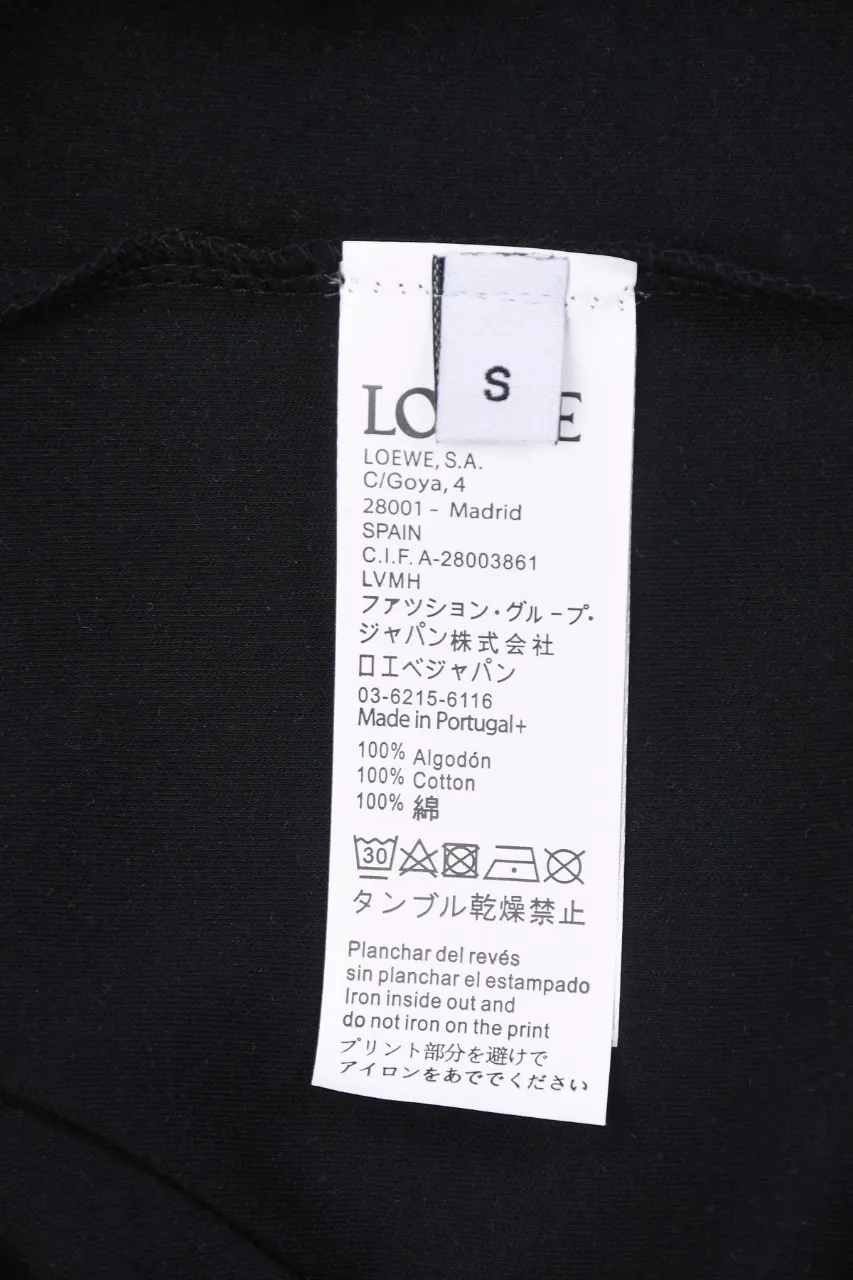 ロエウエ黒プリント半袖Tシャツ新作 - 画像 (8)