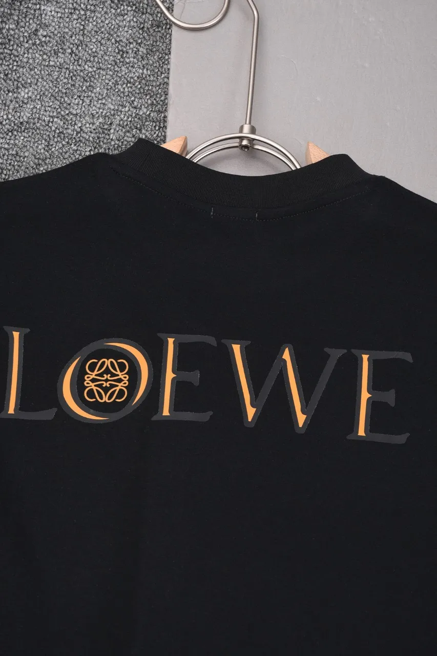 ロエウエ黒プリント半袖Tシャツ新作 - 画像 (10)