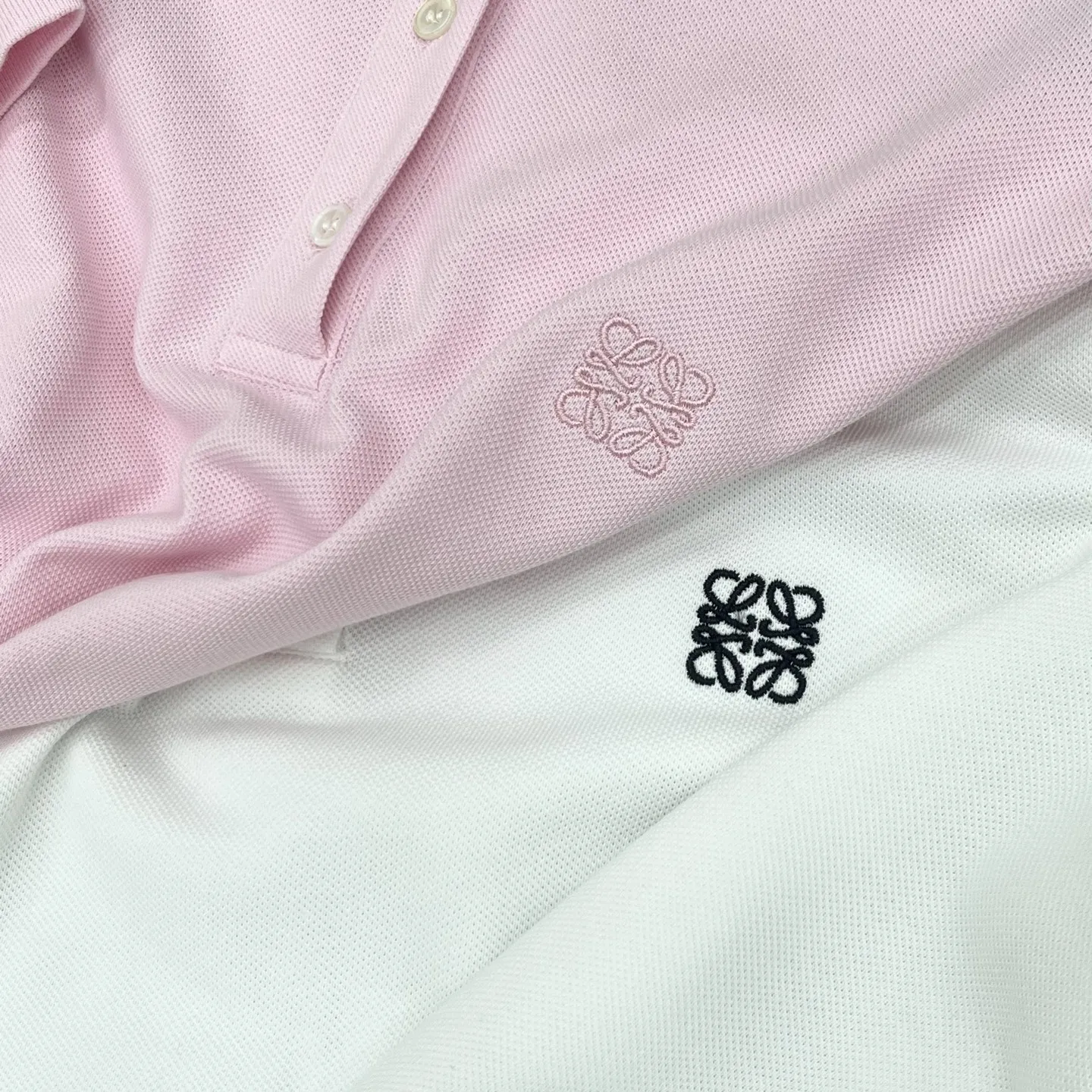 Loe*新作ピンク白半袖Tシャツ刺繍デザイン - 画像 (6)