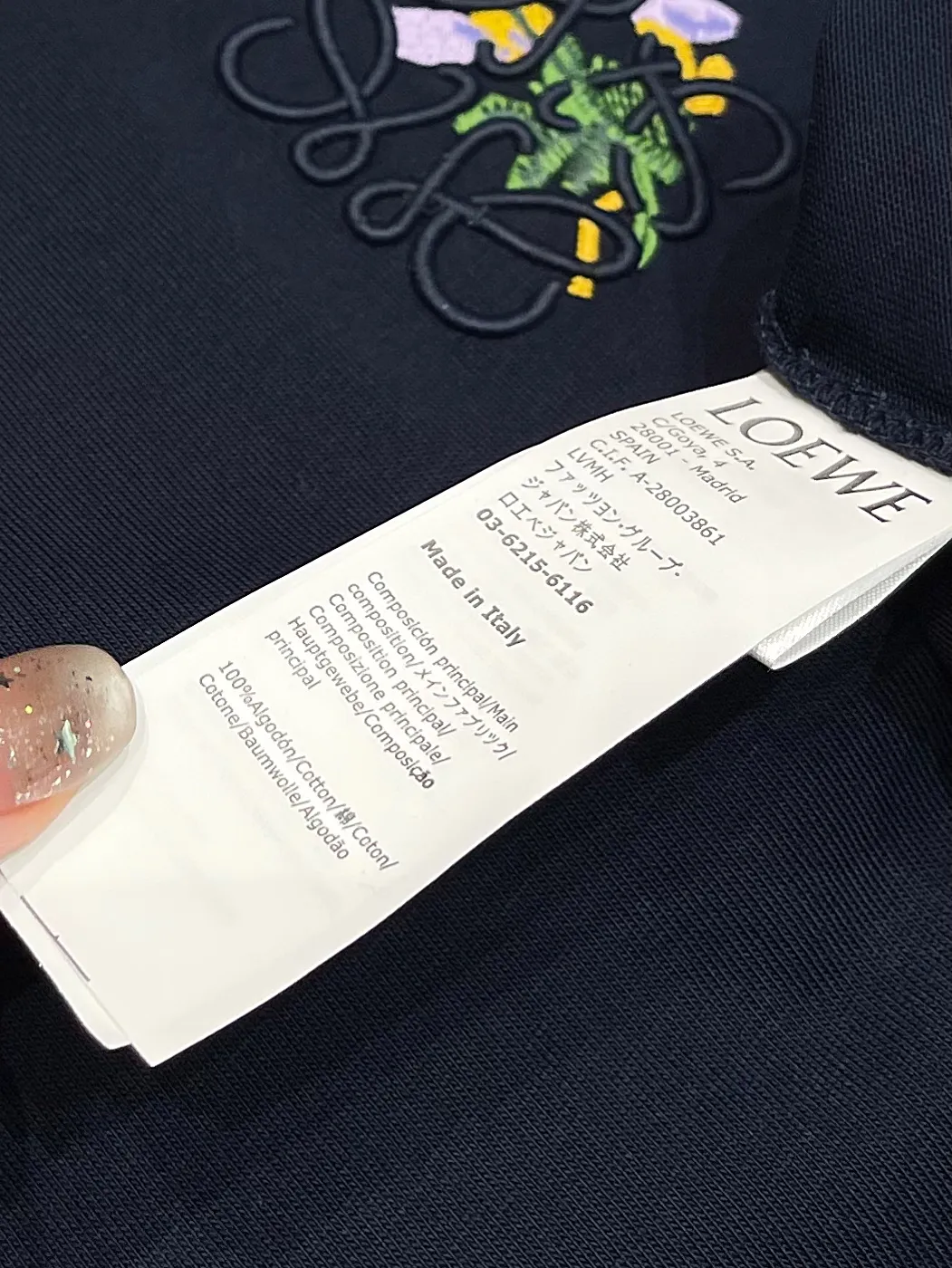 Loewe新作黒プリント半袖Tシャツ - 画像 (7)