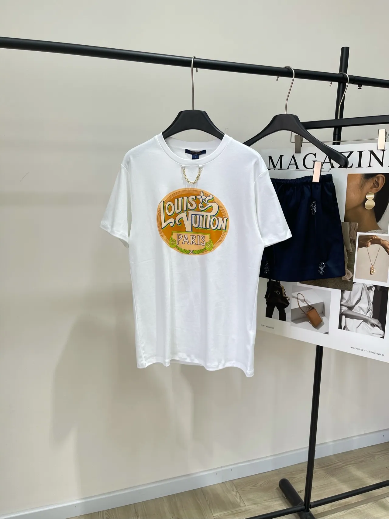 Louis Vuitton白プリント半袖Tシャツ新作