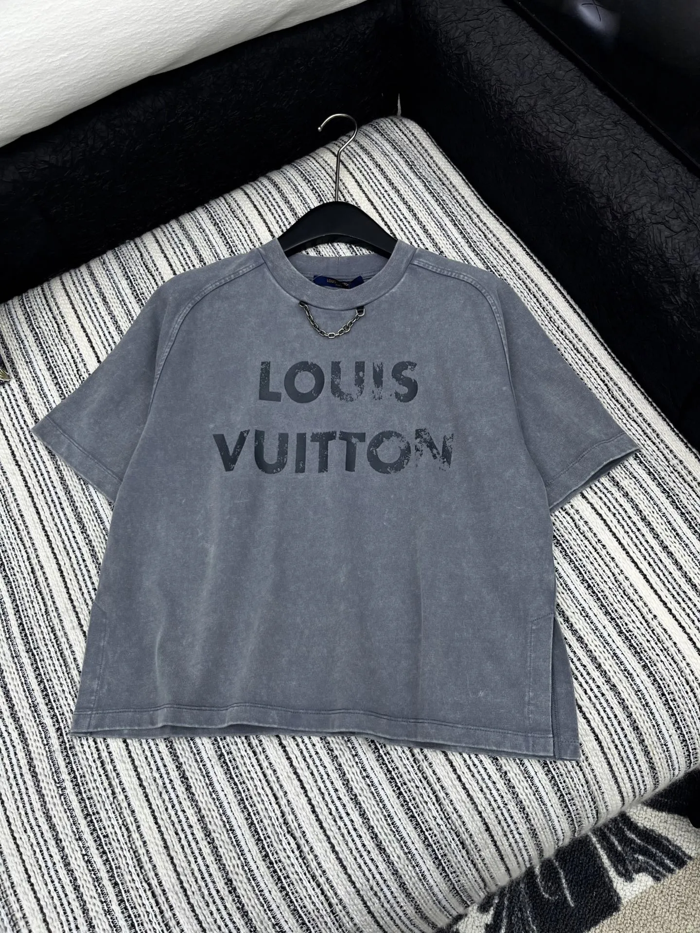 LOUIS VUITTON グレー ウォッシュ加工タイダイTシャツ