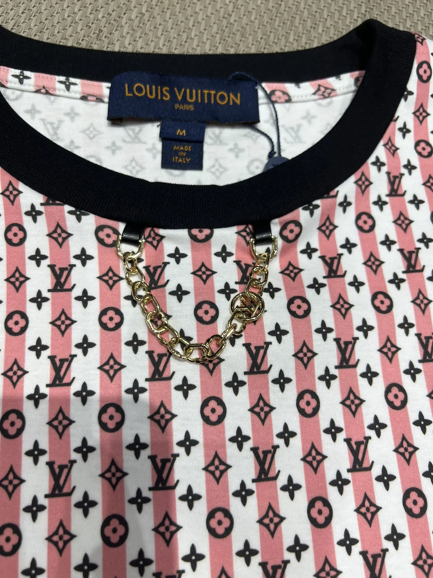 Louis Vuitton黒ストライププリント半袖Tシャツ - 画像 (7)