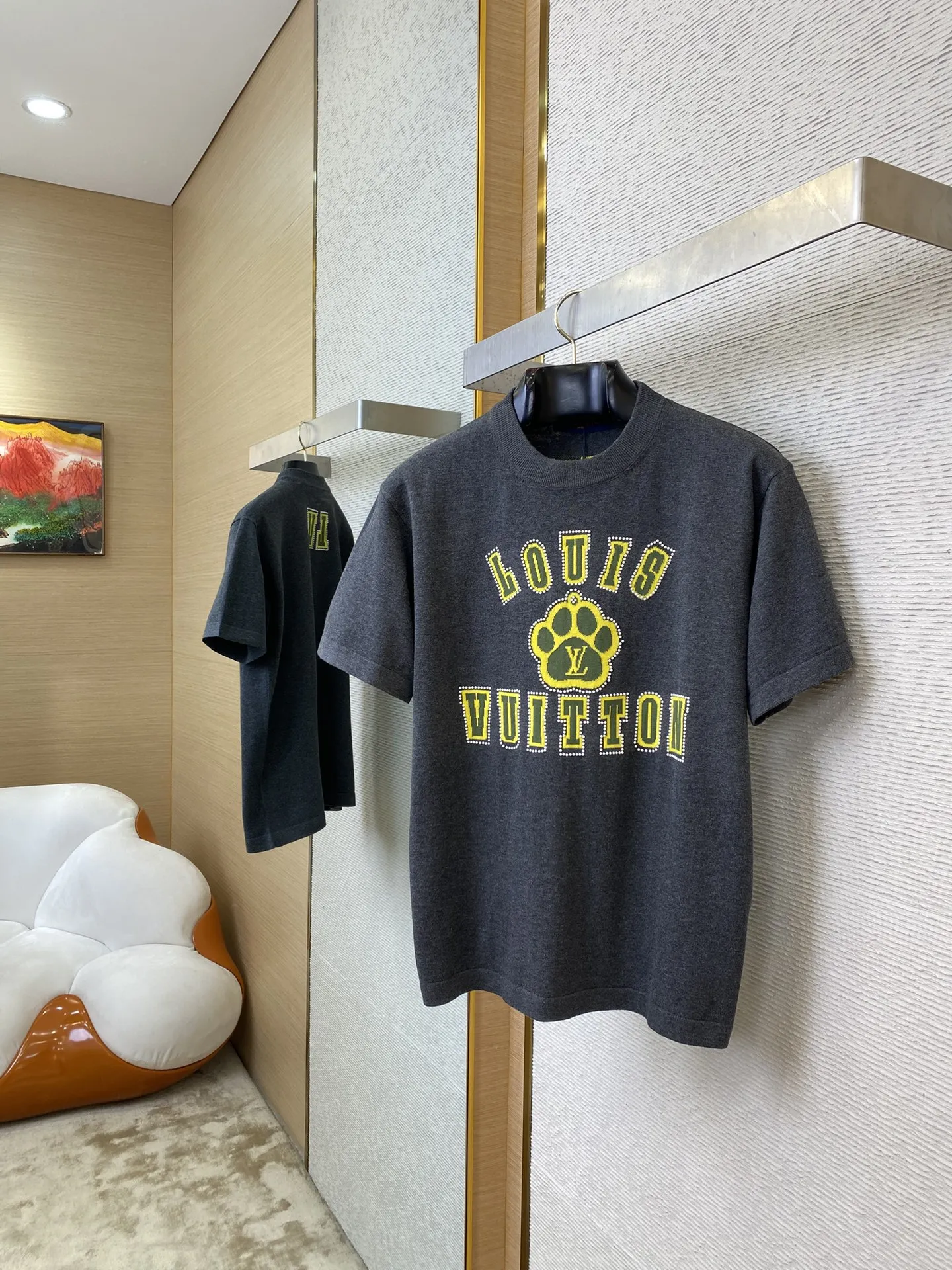 LOUIS VUITTON黒編み物半袖Tシャツ - 画像 (4)