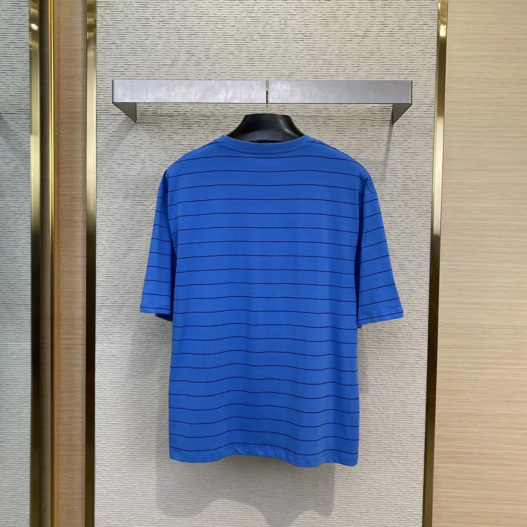 MIUMIU新作ブルーストライプ半袖Tシャツ - 画像 (3)