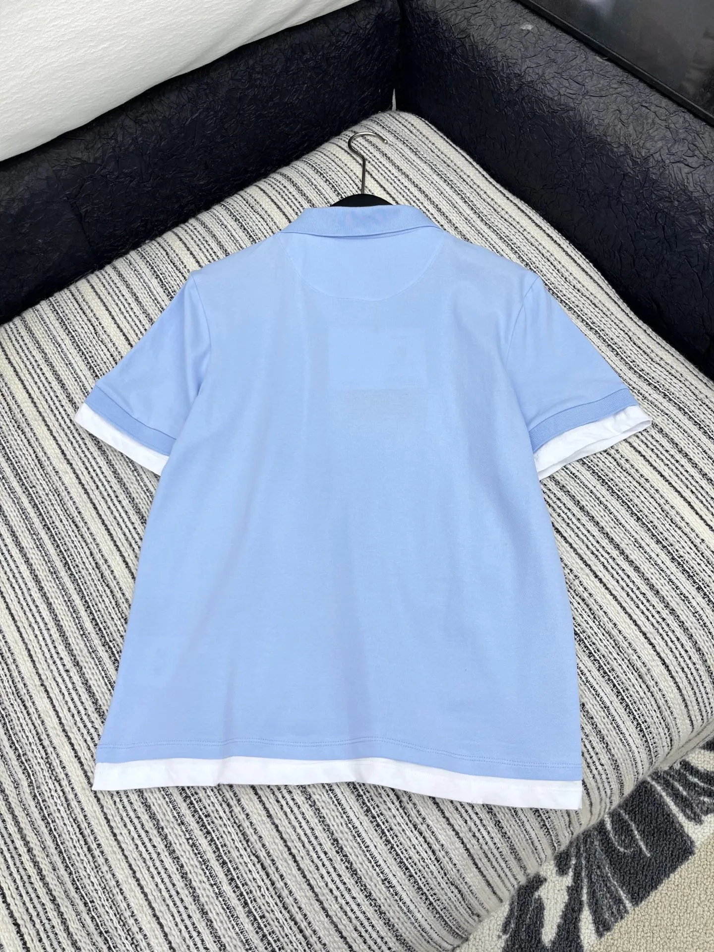 Prada新作ピンク半袖Tシャツ偽の2ピース - 画像 (7)