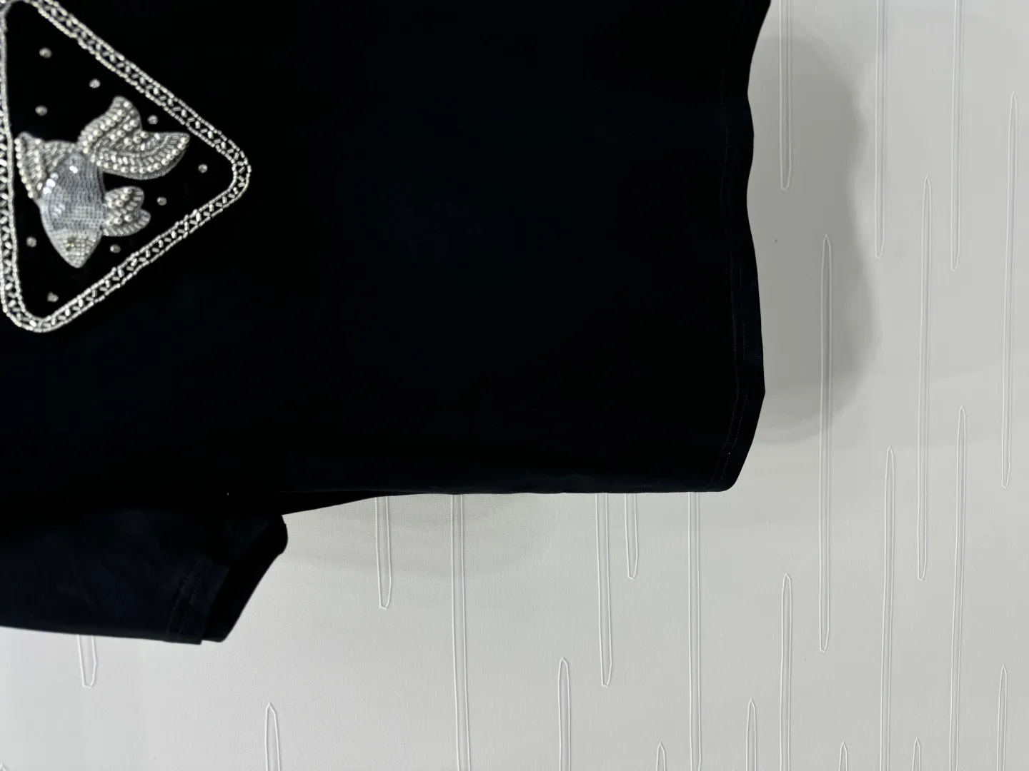 Prada新作黒半袖Tシャツトライアングルロゴ - 画像 (6)