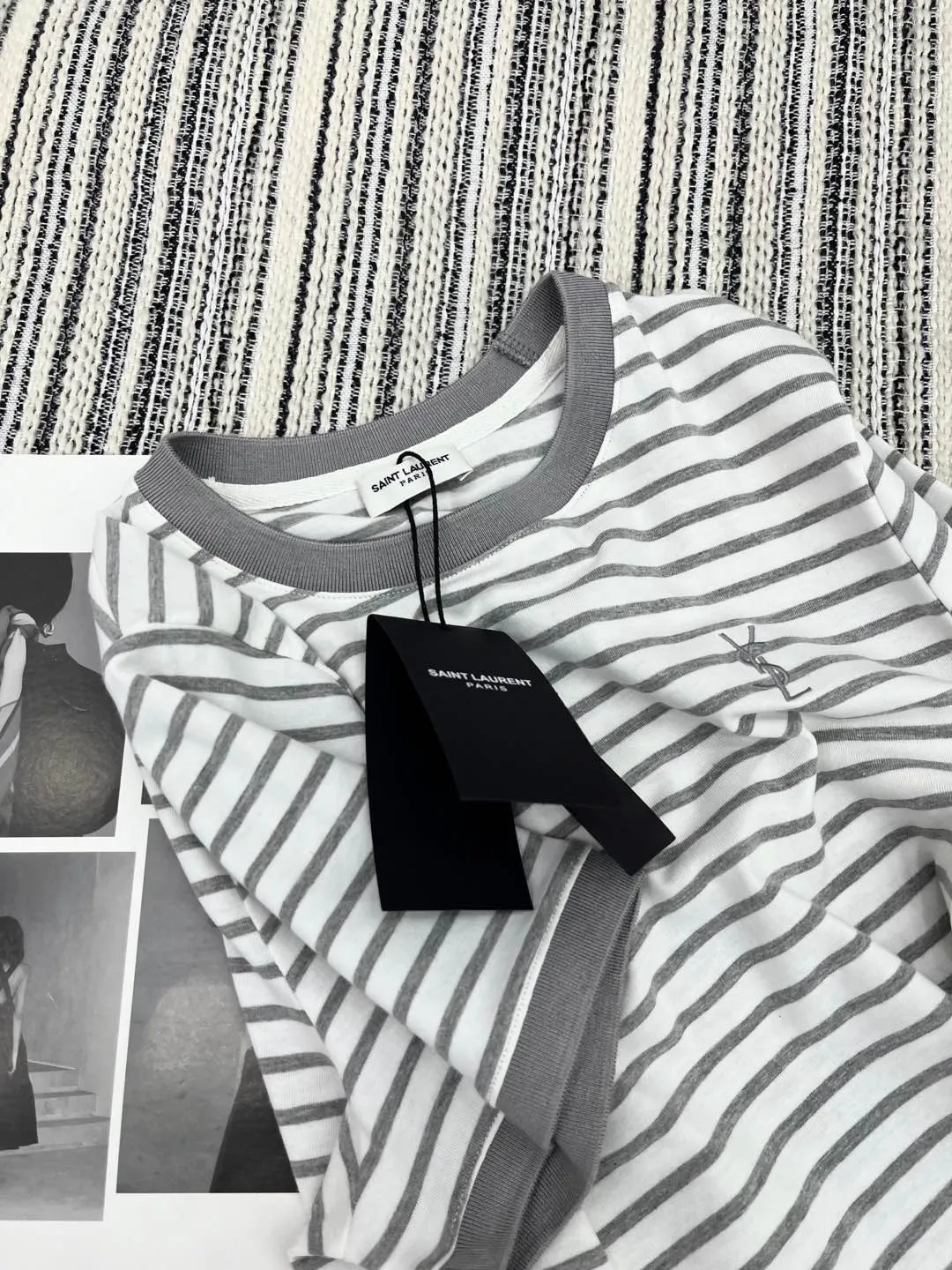 Yves Saint Laurent新作ストライプ半袖Tシャツ - 画像 (8)