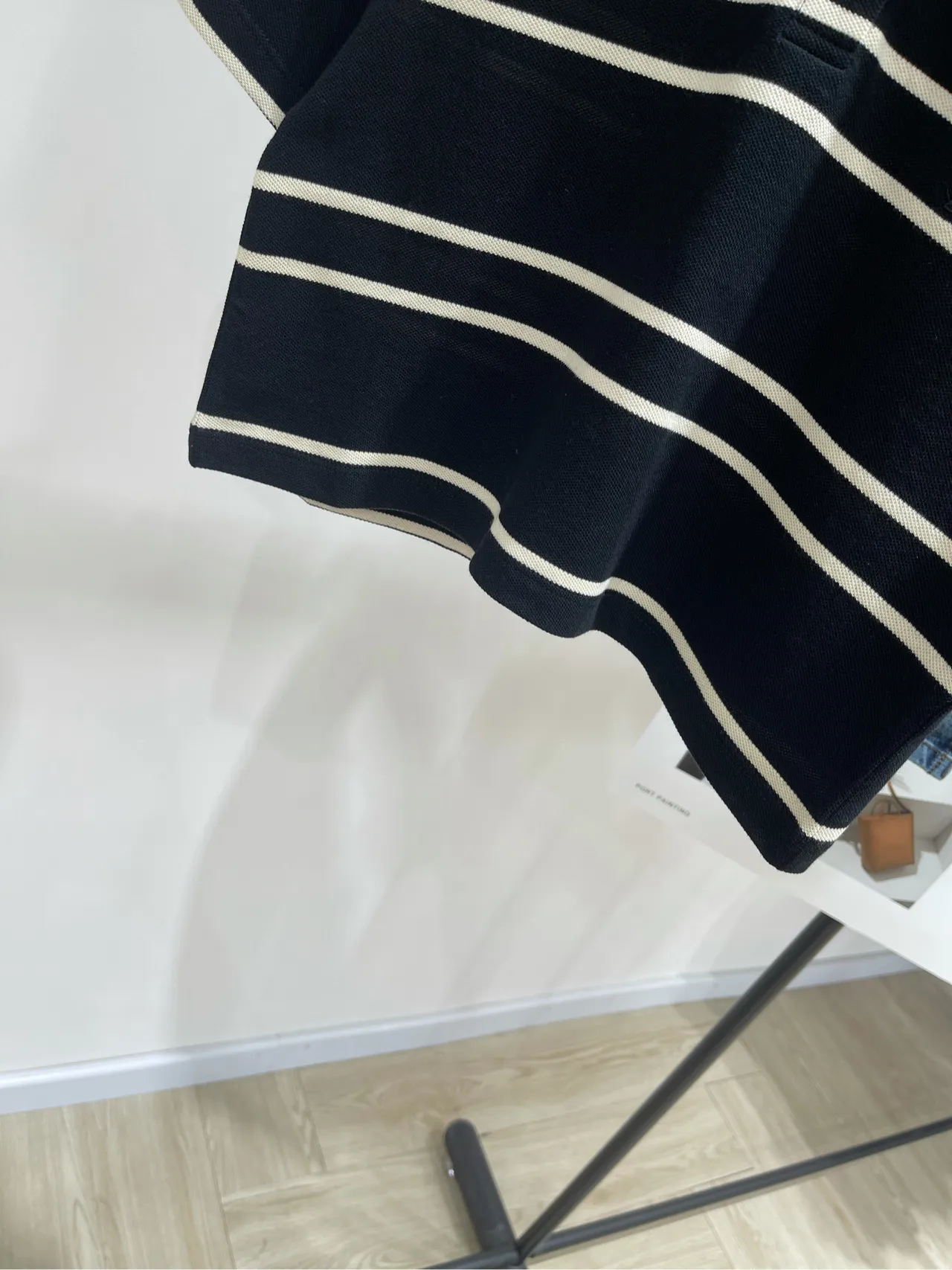 Yves Saint Laurent 米黒ストライプポロ半袖Tシャツ - 画像 (8)