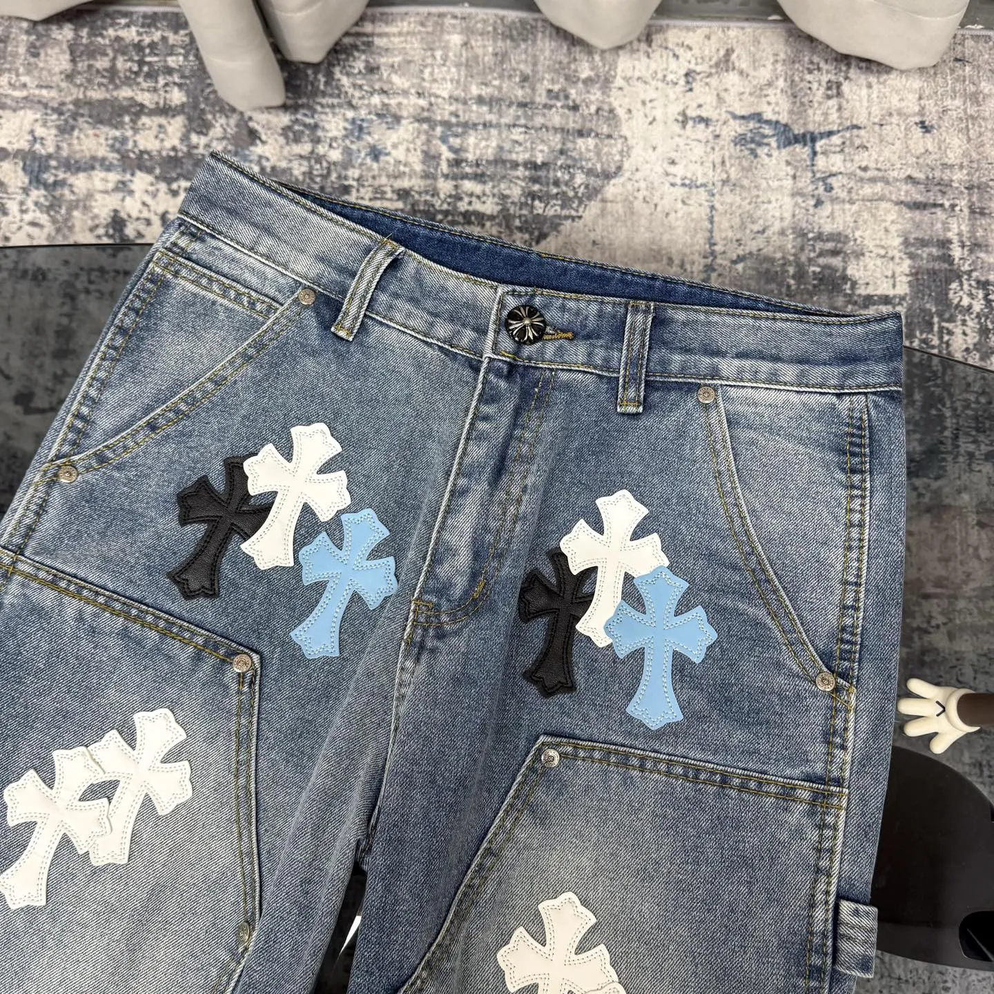 Chrome Heartsクロスブルーデニムパンツ限定モデル - 画像 (4)
