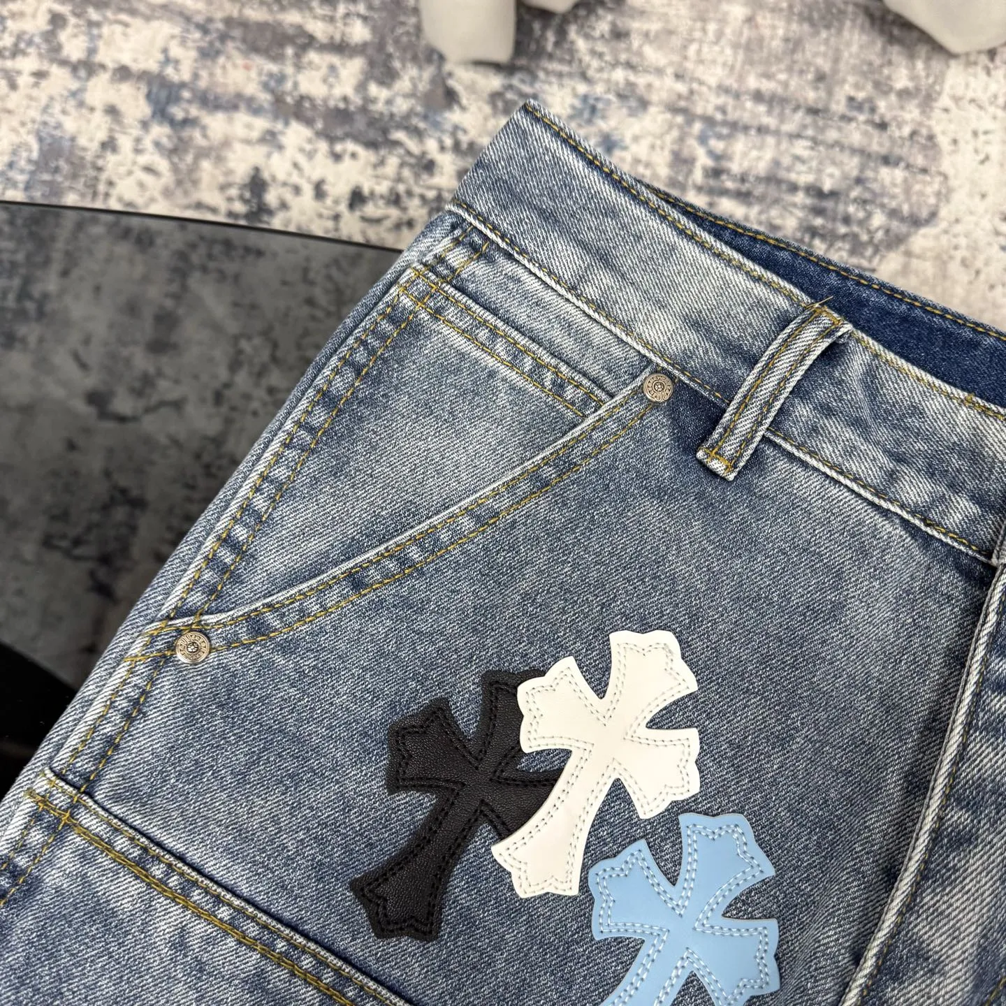 Chrome Heartsクロスブルーデニムパンツ限定モデル - 画像 (5)