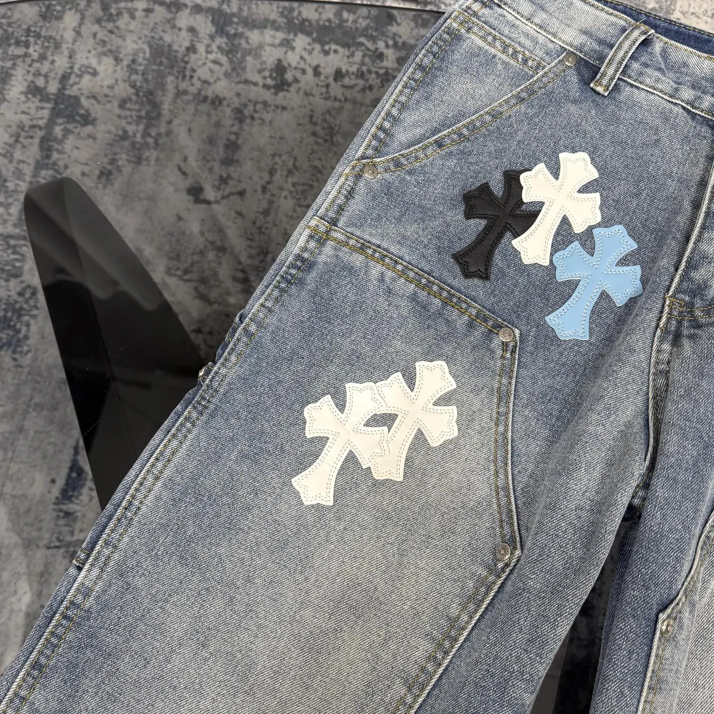 Chrome Heartsクロスブルーデニムパンツ限定モデル - 画像 (7)