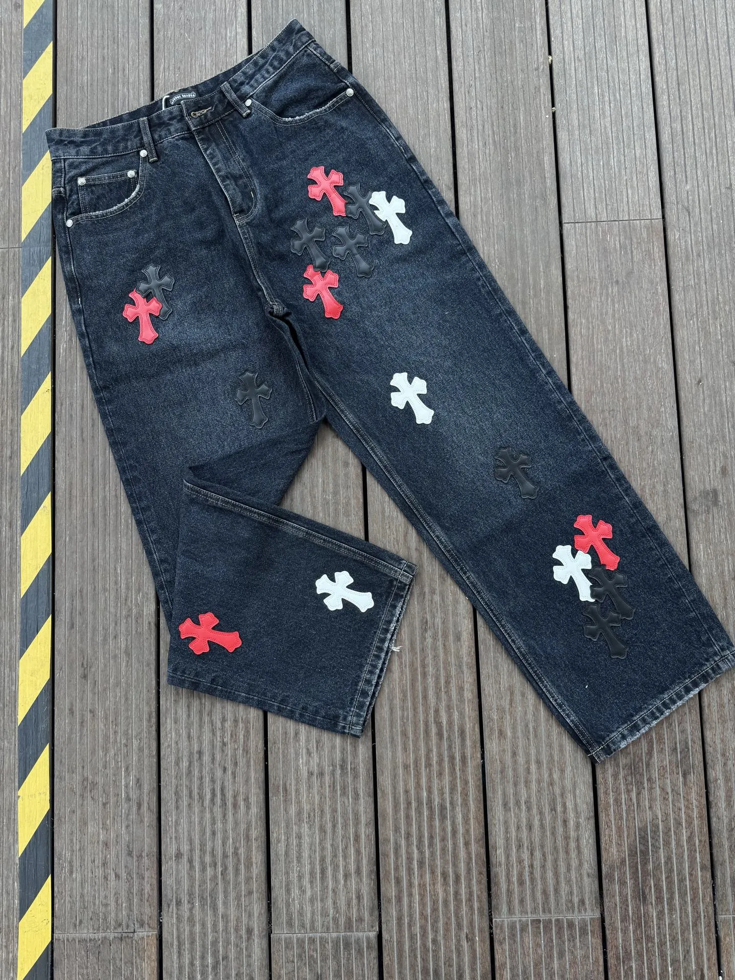 Chrome Hearts クロスハート黒カジュアルワイドパンツ2025秋 - 画像 (4)