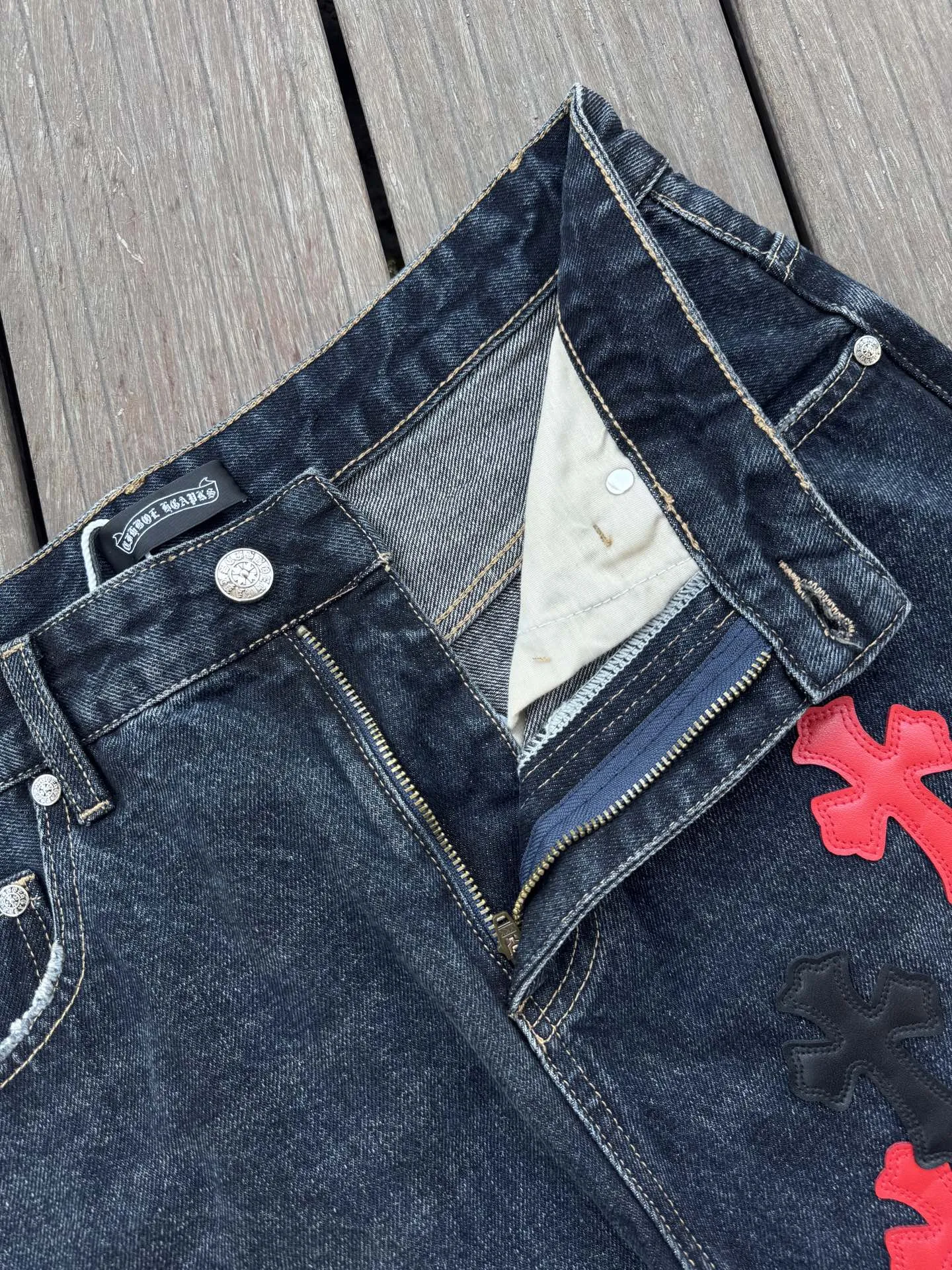 Chrome Hearts クロスハート黒カジュアルワイドパンツ2025秋 - 画像 (6)