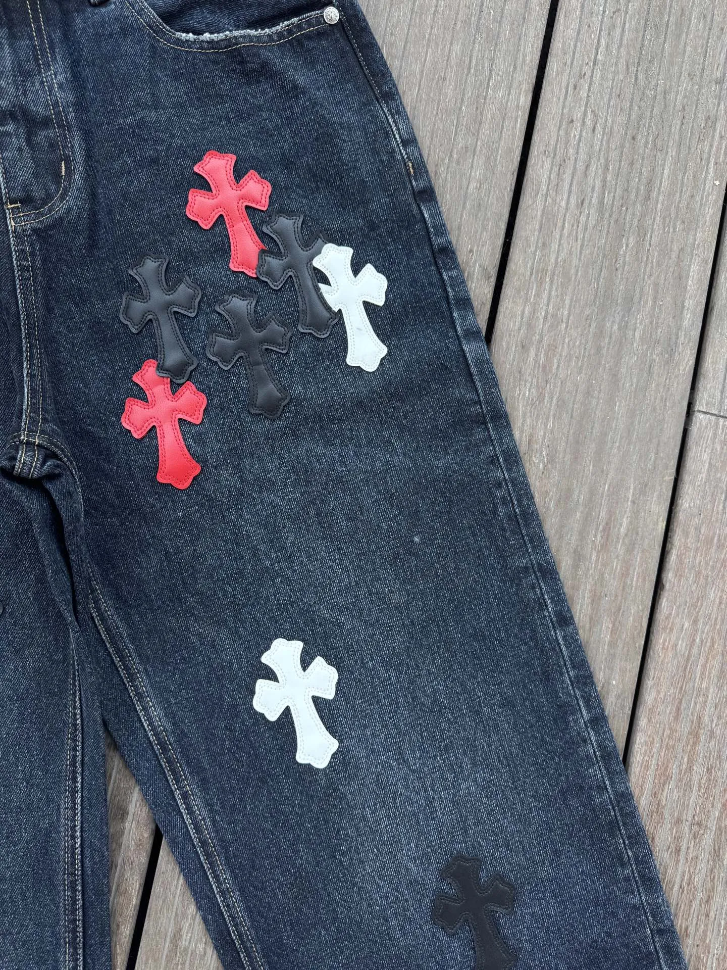 Chrome Hearts クロスハート黒カジュアルワイドパンツ2025秋 - 画像 (8)