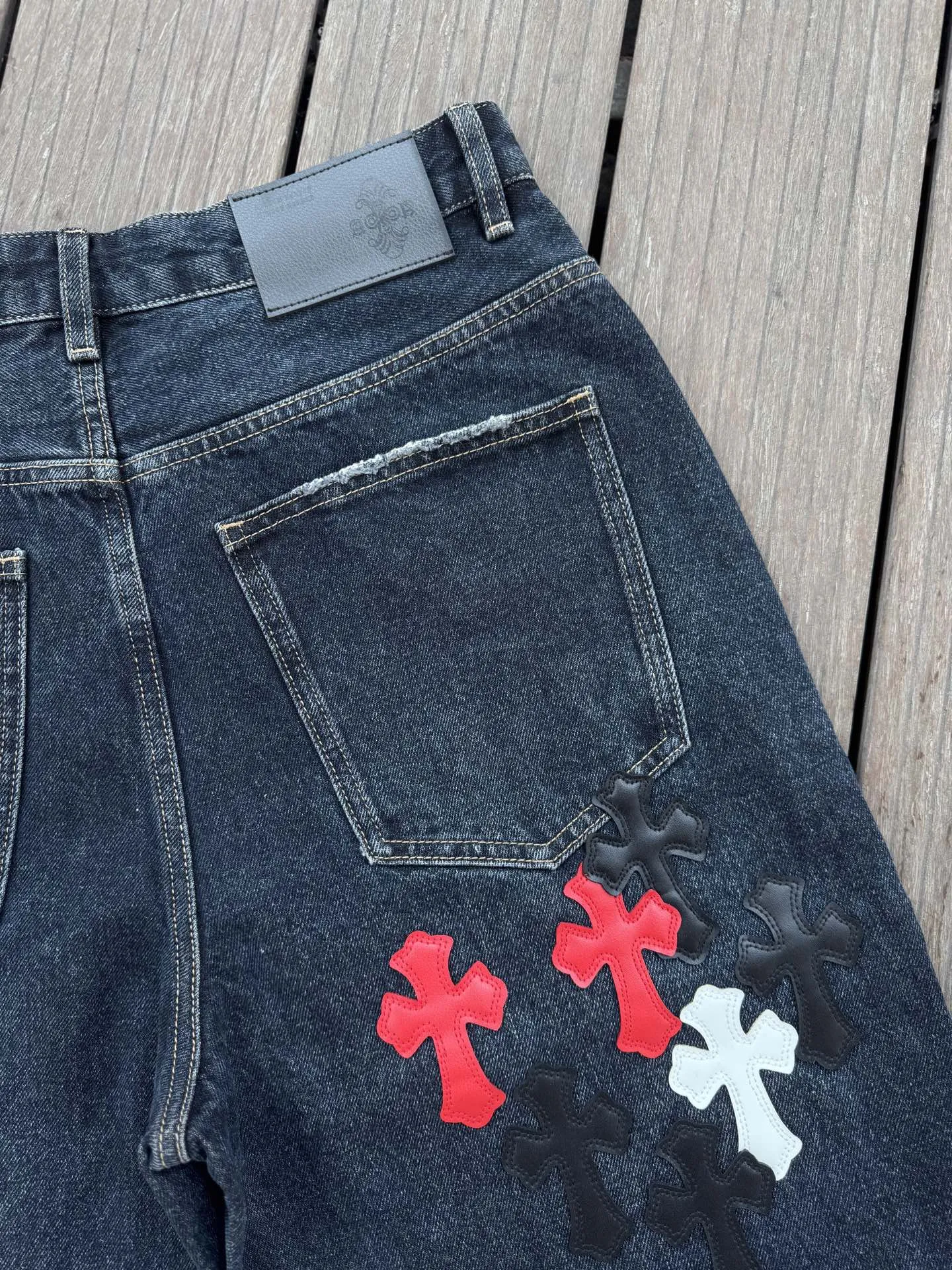 Chrome Hearts クロスハート黒カジュアルワイドパンツ2025秋 - 画像 (9)