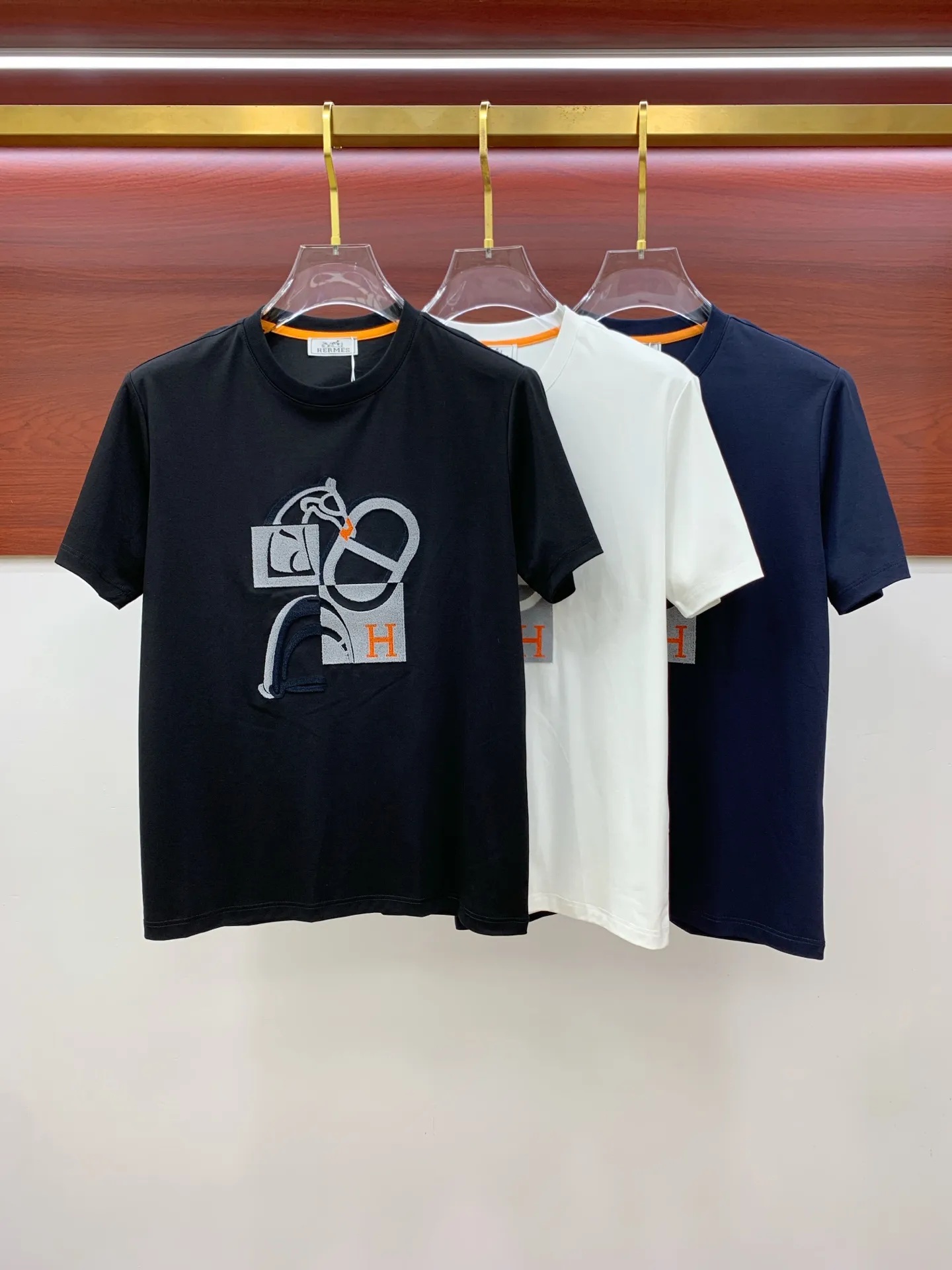 エルメス 2025新作 紺色 ゆったりTシャツ - 画像 (12)