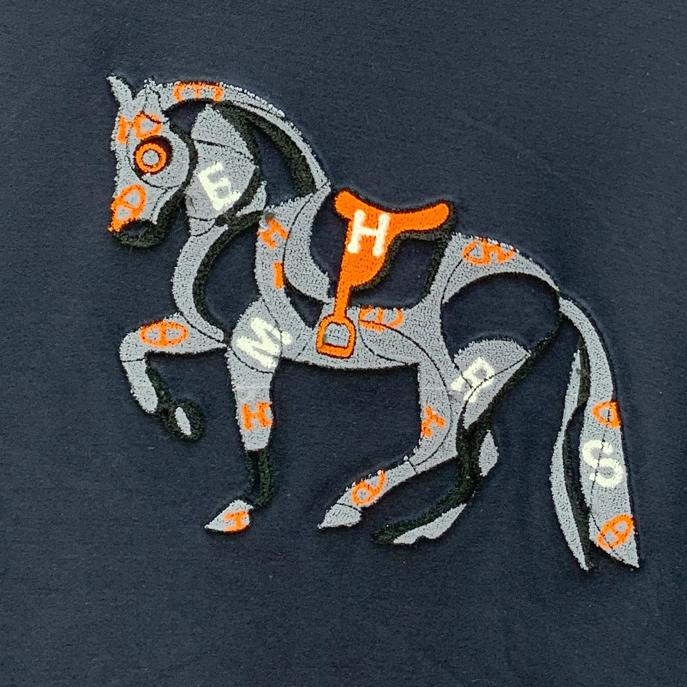 ヘルメス 2025新作 紺色 馬柄Tシャツ - 画像 (7)