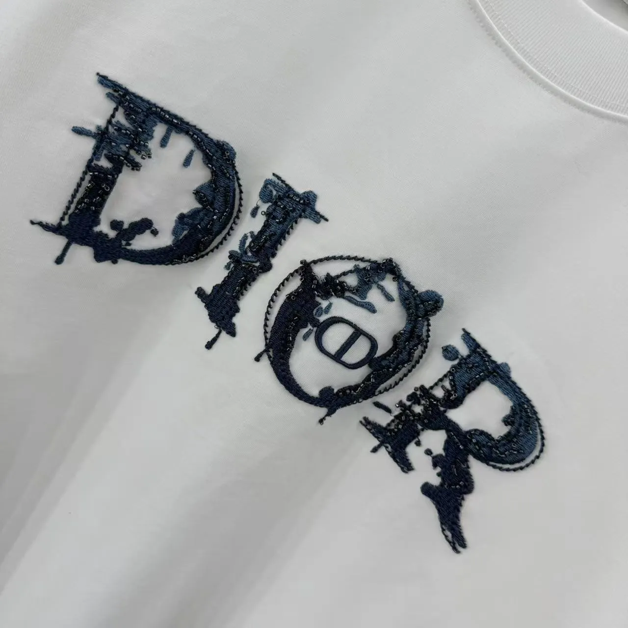 Christian Dior 2025秋冬新作 ホワイト刺繍Tシャツ - 画像 (7)