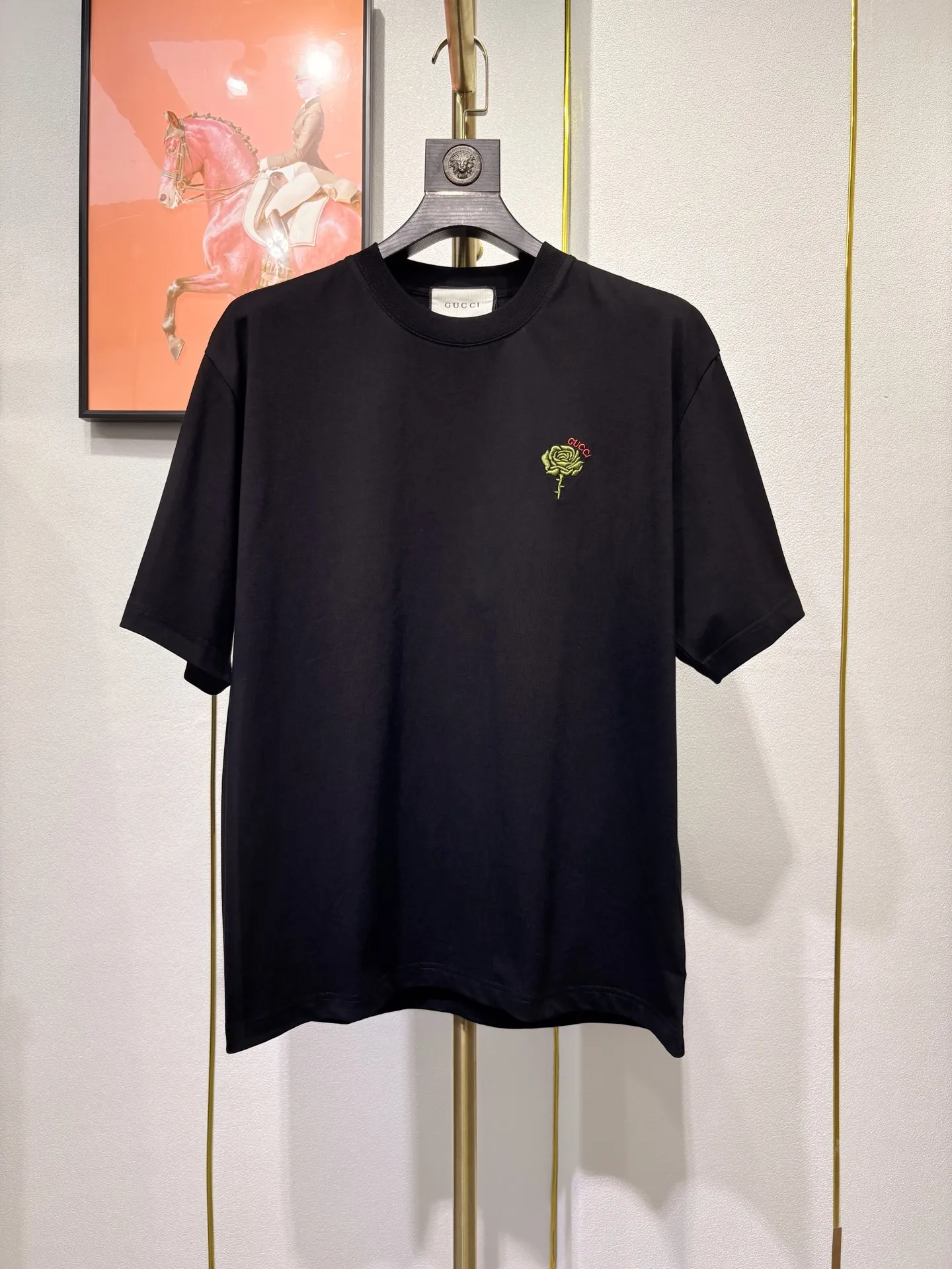 GUCCI 黒 玫瑰 Tシャツ