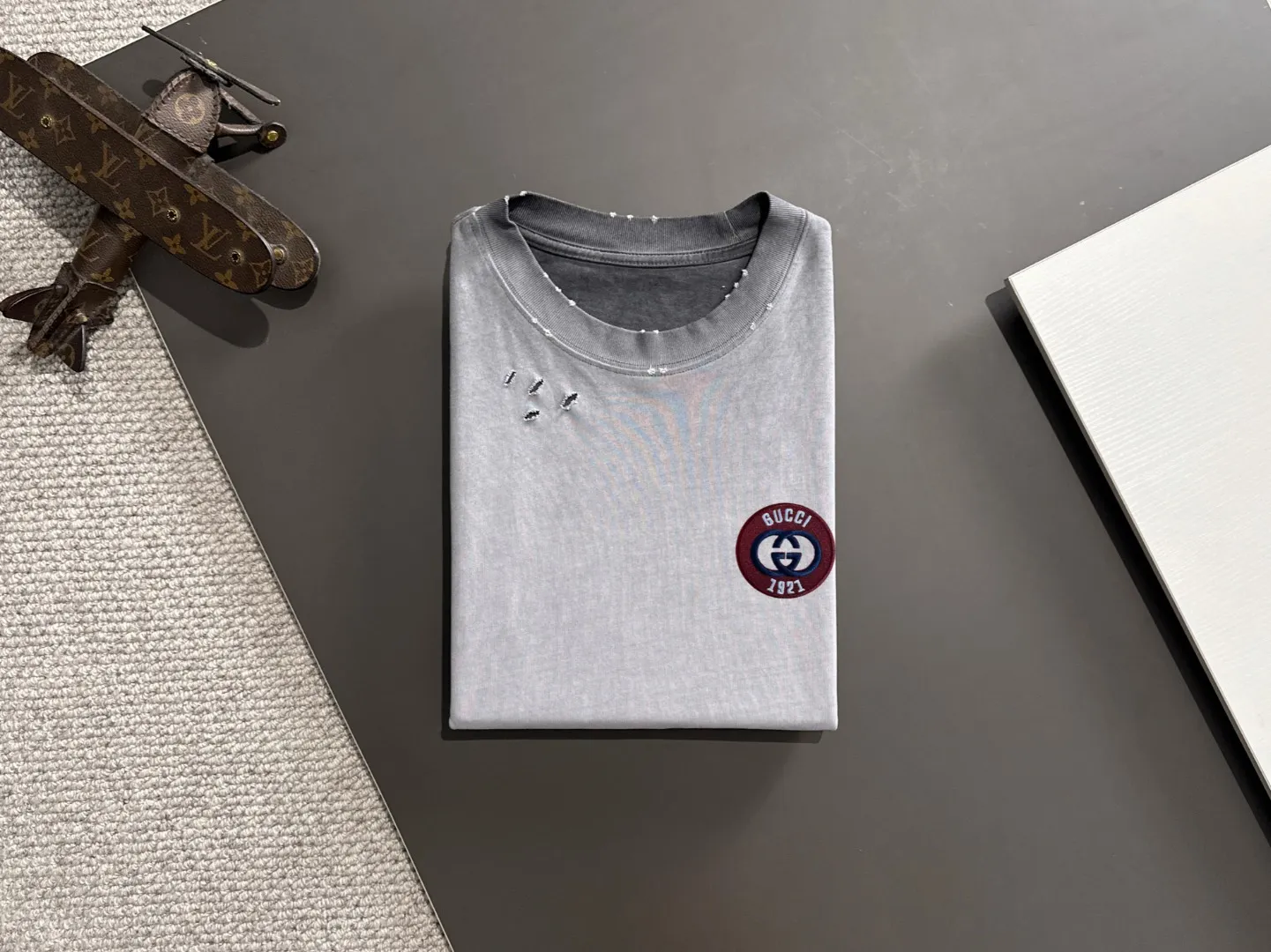 Gucci 2025夏季新款 グレー 短袖Tシャツ - 画像 (9)