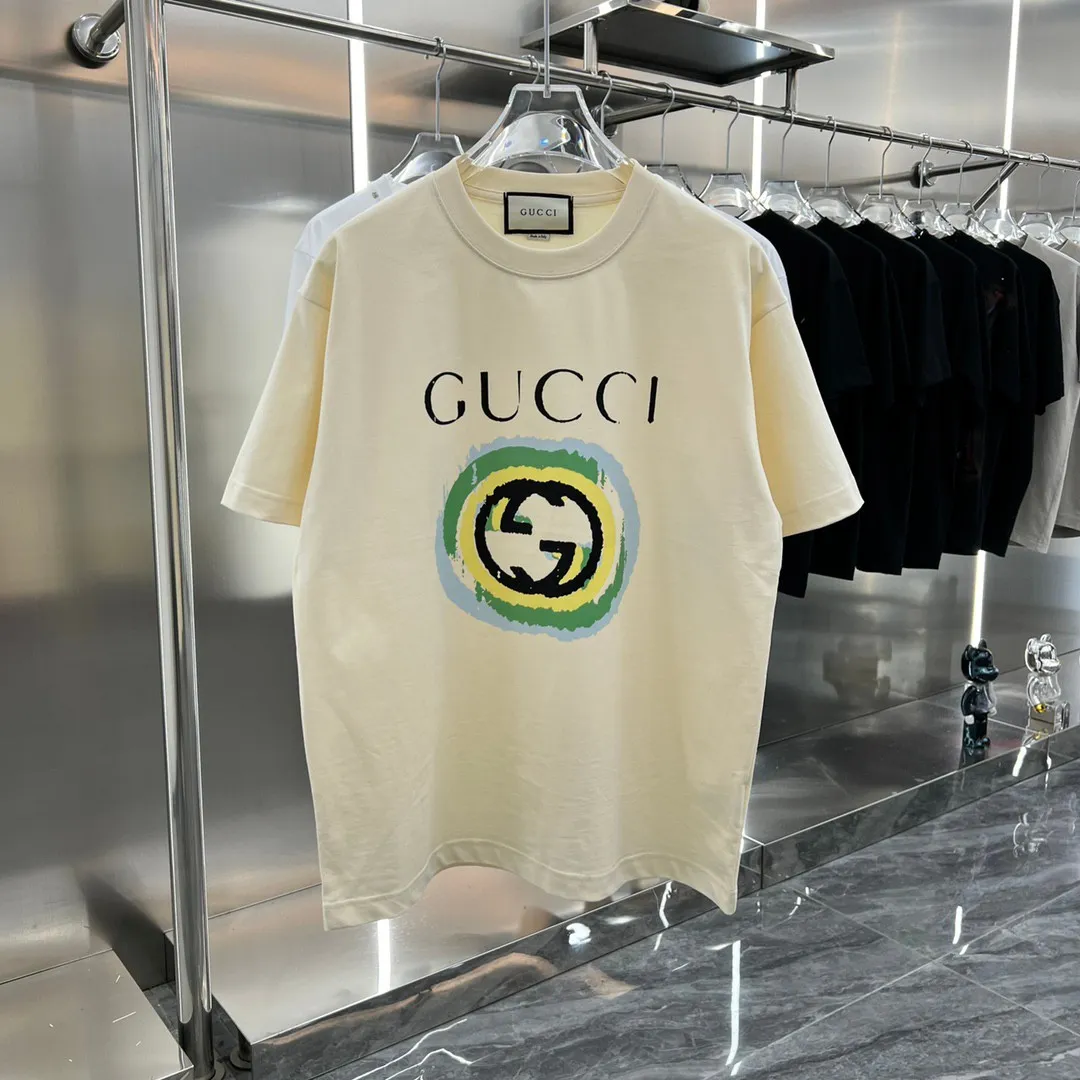 GUCCI 2025春夏新品Tシャツ 米白 個性プリント