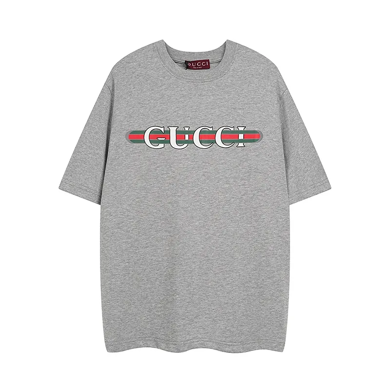 GUCCI 2024春夏 グレー クラシックプリントTシャツ