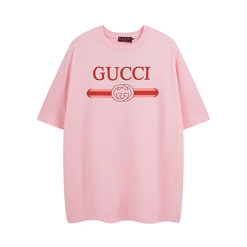 GUCCIピンクTシャツクラシックプリント