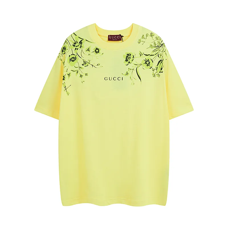 GUCCI 2025春夏新作 黄色花卉Tシャツ