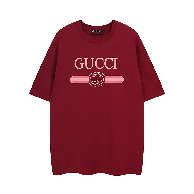 GUCCI 2025春夏 赤色 クラシックプリントTシャツ