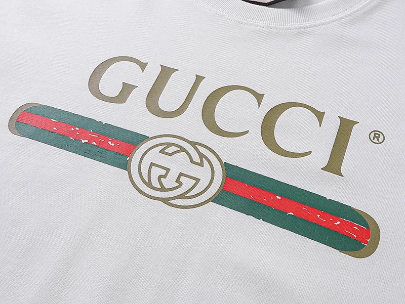 GUCCI 春夏ベルトプリントTシャツ ベージュ/ブラック - 画像 (6)