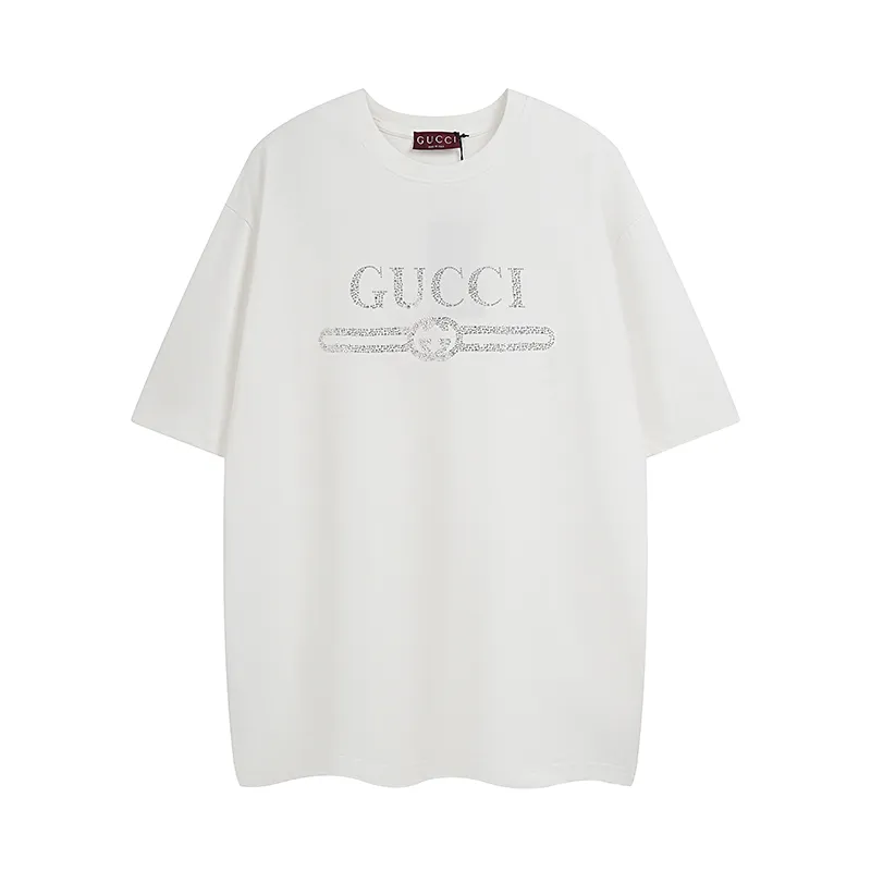 GUCCIクリスタルTシャツ米白色クラシックスタイル