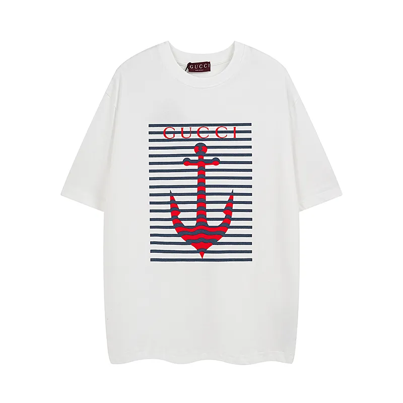 Gucci アンカープリント オフホワイト クルーネック Tシャツ