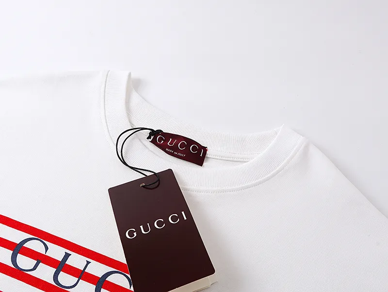 Gucci 船锚印花Tシャツ 米白色 ストライプデザイン - 画像 (4)