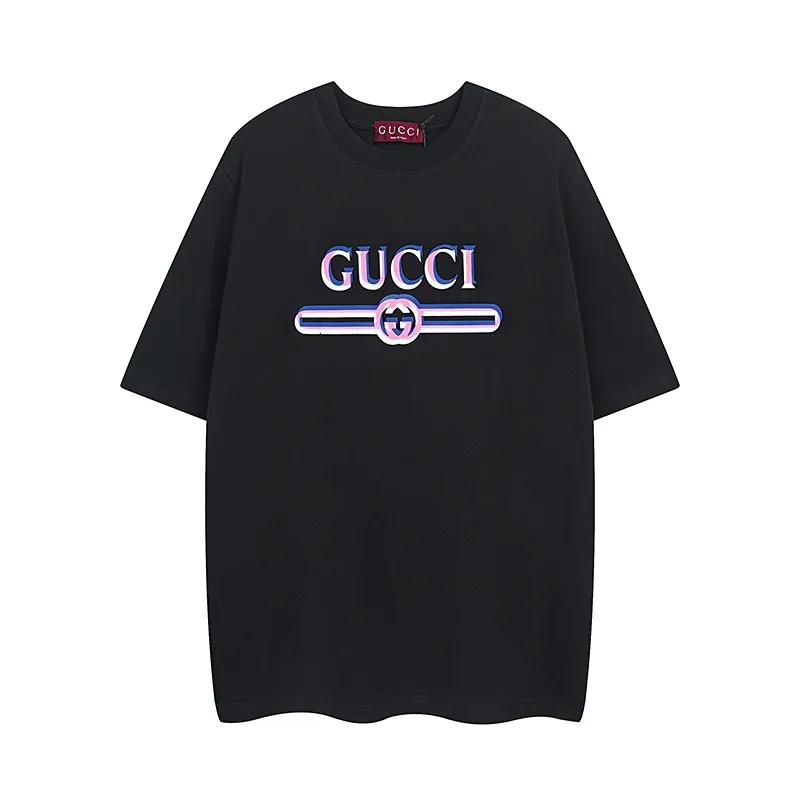 GUCCI 2024春夏黒Tシャツ クラシックプリント