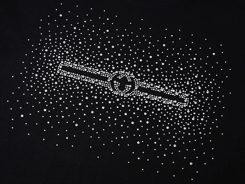 GUCCI 2025春夏 黒 クリスタル付きTシャツ - 画像 (6)