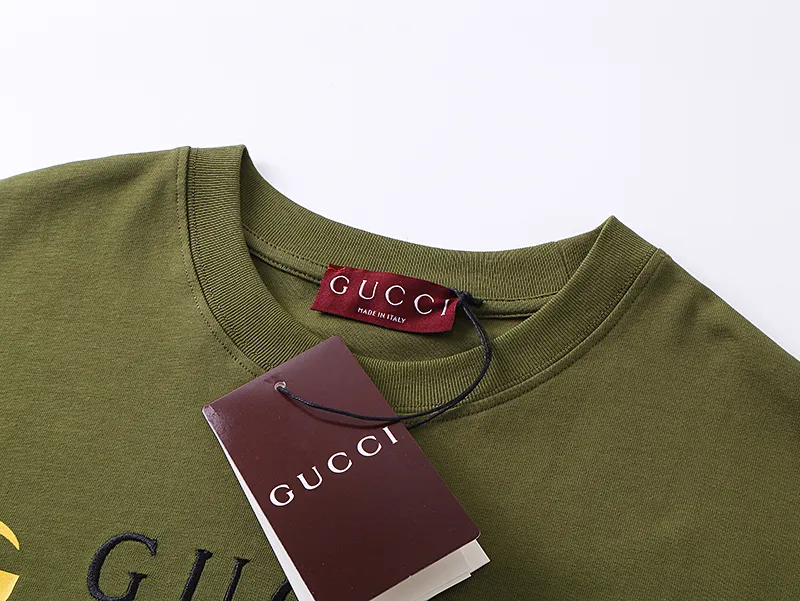 GUCCI 2025春夏新款緑色馬具プリントTシャツ - 画像 (4)