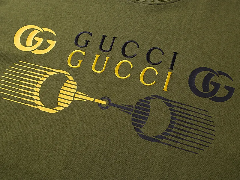 GUCCI 2025春夏新款緑色馬具プリントTシャツ - 画像 (6)