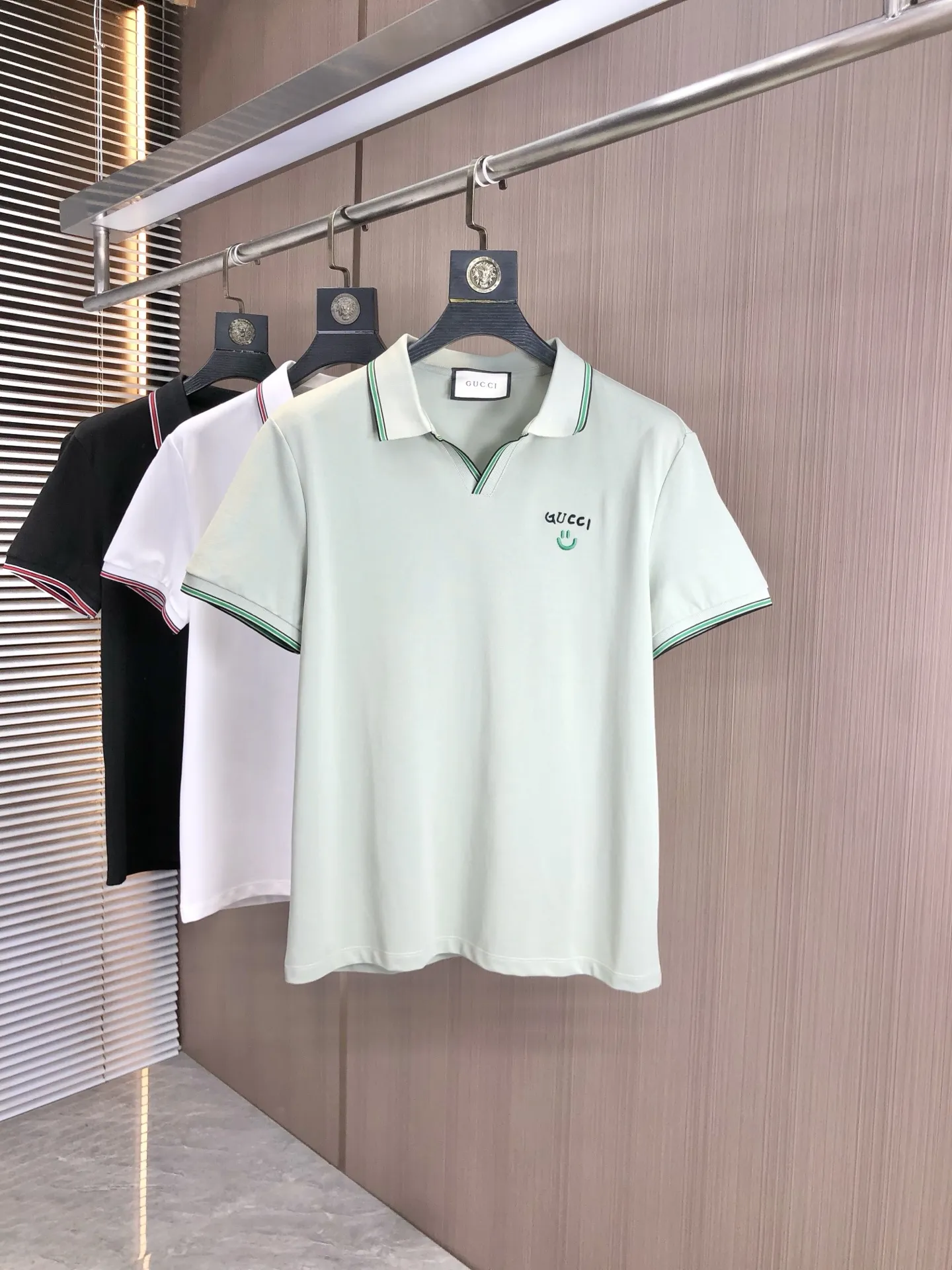 Gucci 2025春夏新款ライトグリーンポロシャツ