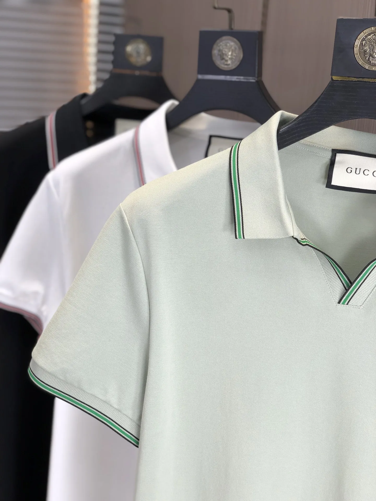 Gucci 2025春夏新款ライトグリーンポロシャツ - 画像 (5)