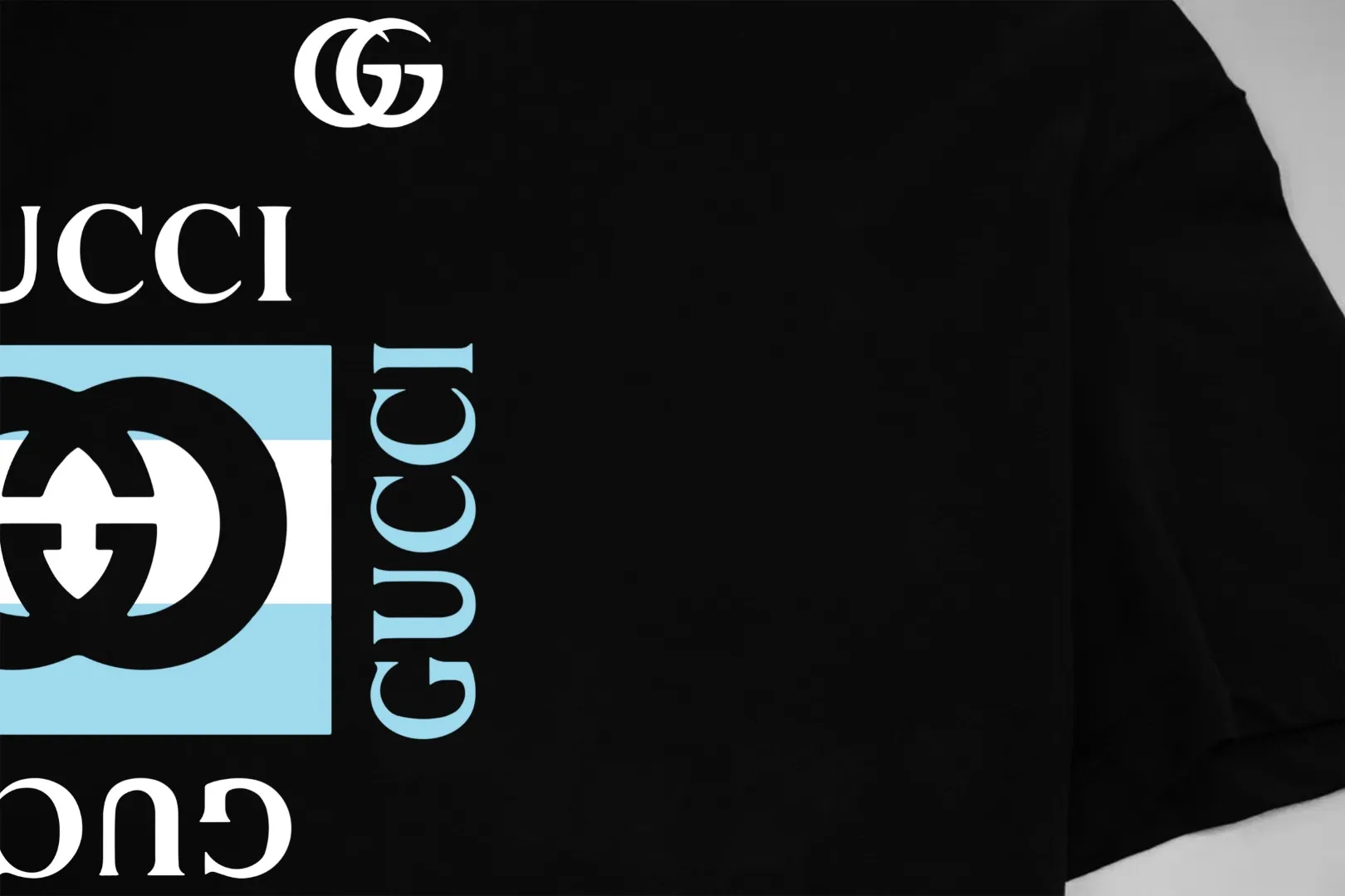 Gucci 黒色 クラシックロゴTシャツ - 画像 (6)